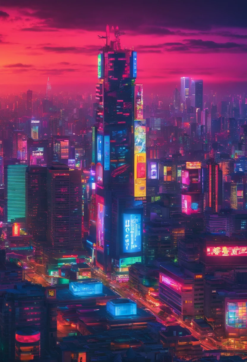 Cyberpunk-style Yokohama city