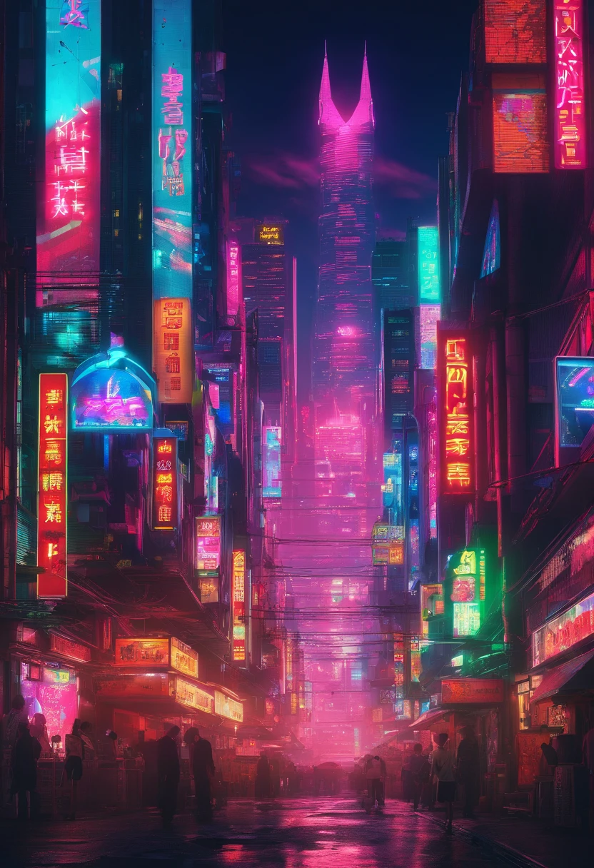 Cyberpunk-style Yokohama city