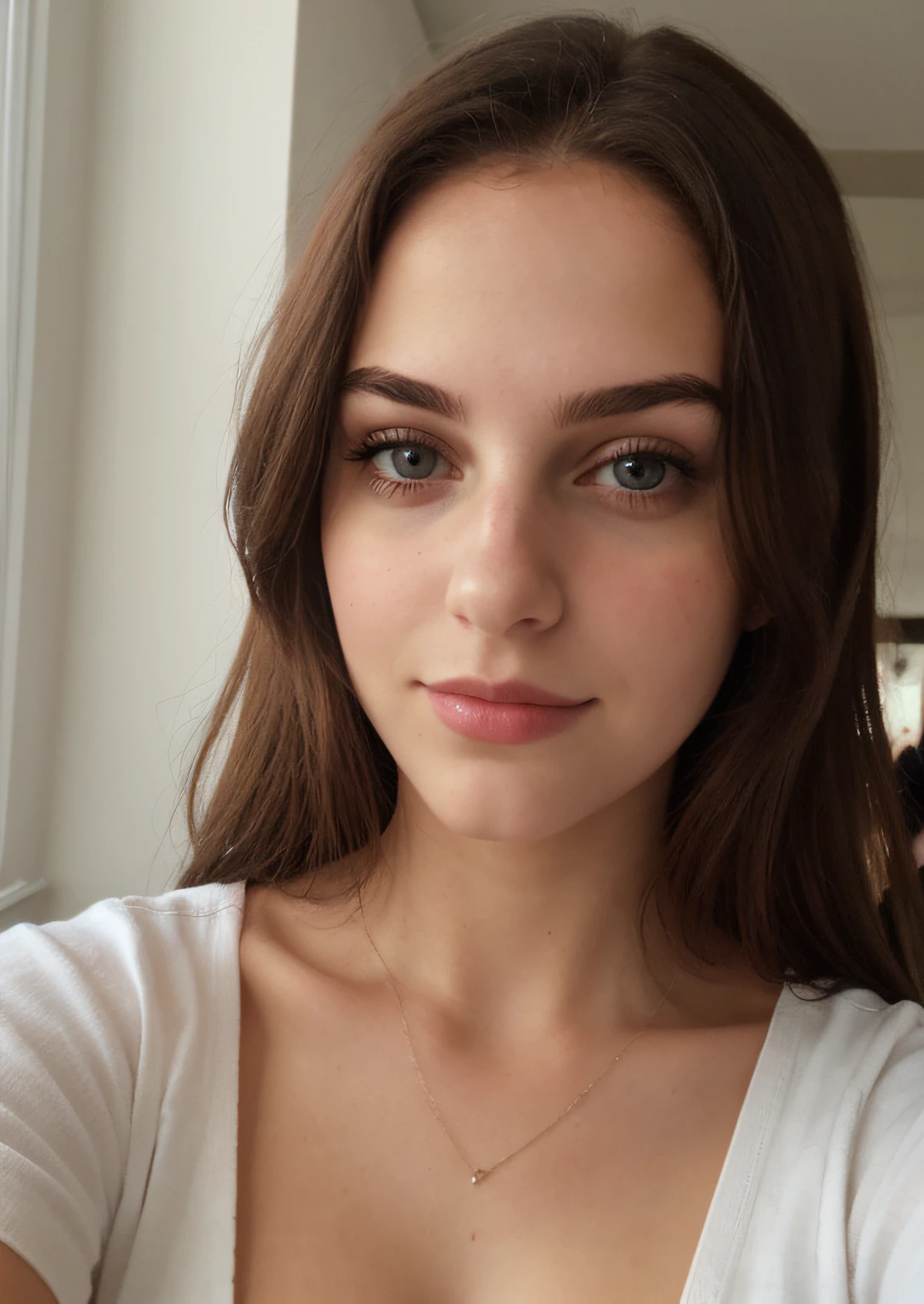 a selfie of a pretty young woman, taken with iphone camera
