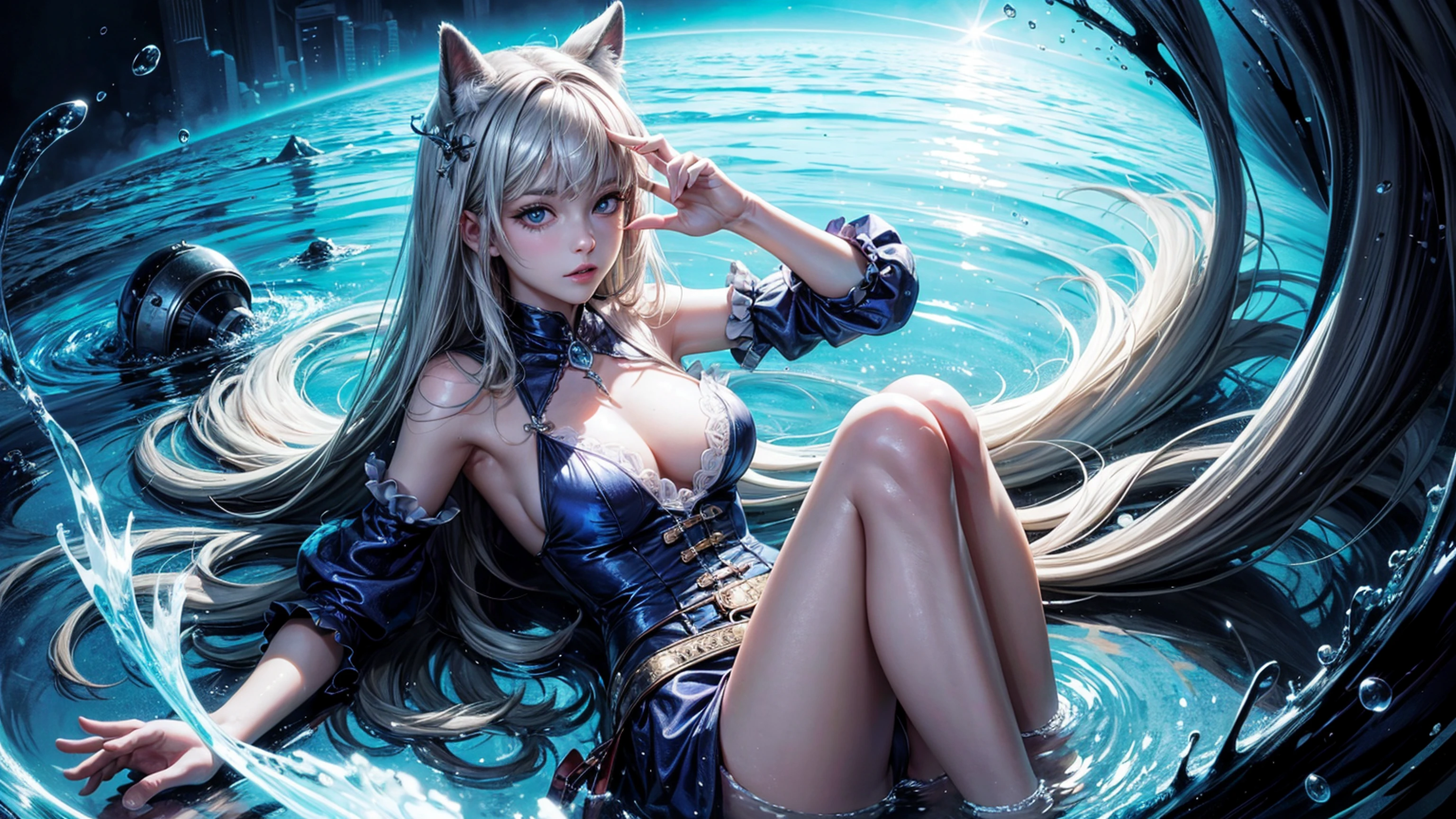 Alice in Waterland, Ultra High Resolution,Ultra detailed, Masterpiece, beautyfull,gorgeous shiny eyes
