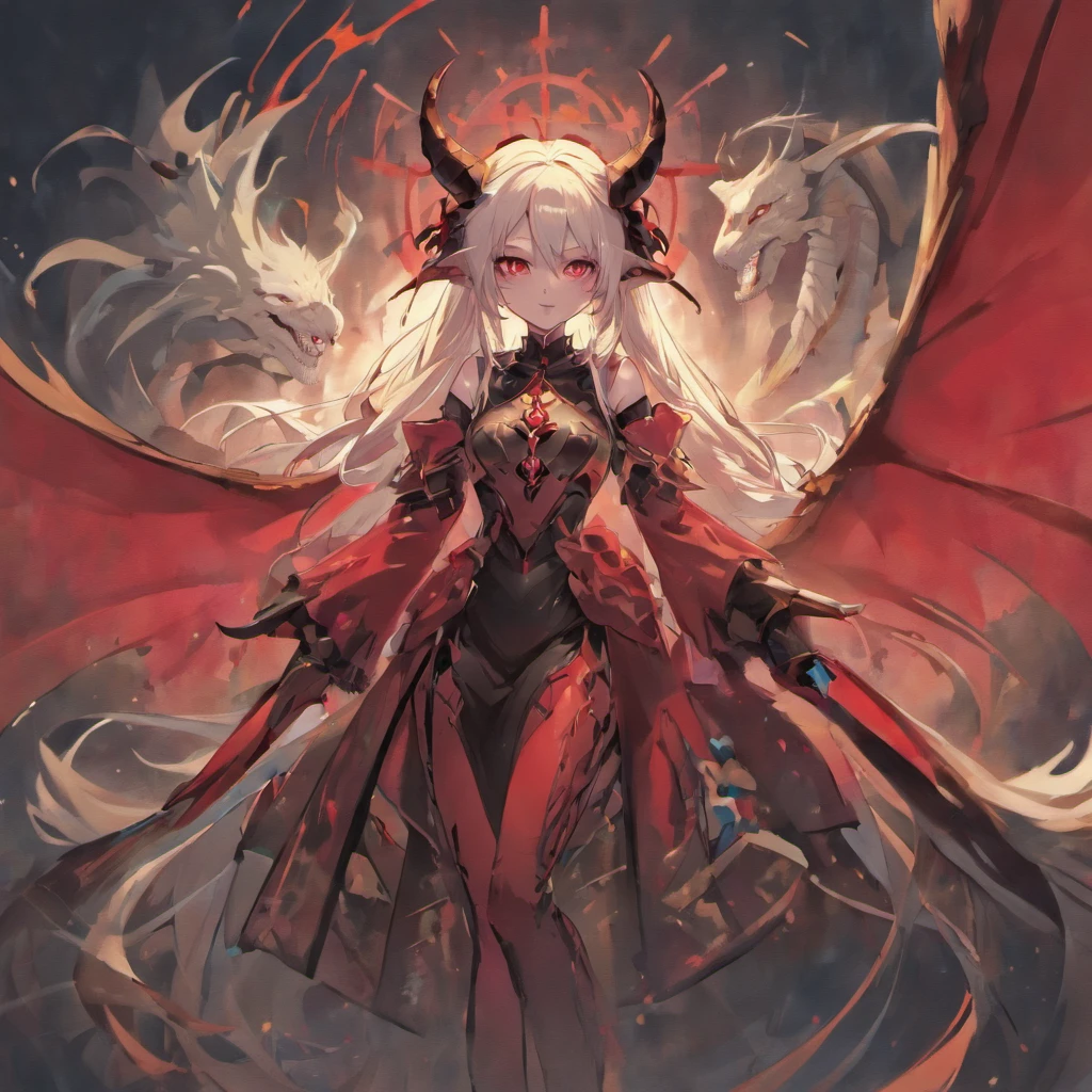 Masterpiece, Highest quality, Detailed face, CharacterDesignSheet,perfectly proportions,full bodyesbian,Full of details, Multiple poses and expressions, Highly detailed, Beautiful paladin girl,red tinted hair,Dragon's horn,ablaze with intensity,Flame armor,Bride,Surrounded by flames,Star decoration,Lace,lacepantyhose, High Balance,Natural light