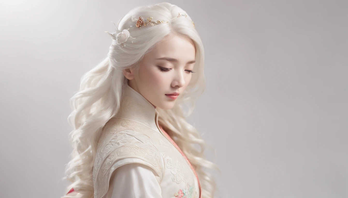 (White background:1.4),(Silhouette of a girl's head, Eyes closed, Colorful long hair, Oriental elements),(Chinese Illustration:1.3,paper art:1.3, Quilted Paper Art:1.2),( Reasonable design, Clear lines, High Sharpness,Best Quality, Very detailed, masterpiece, Movie Light Effects, 4K )