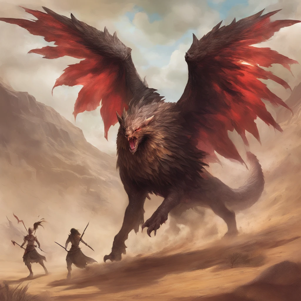 top-quality, masterpiece, ultra-detailliert, Black-winged Evil Angel, Giant tornado, A desert, Vast, forceful
