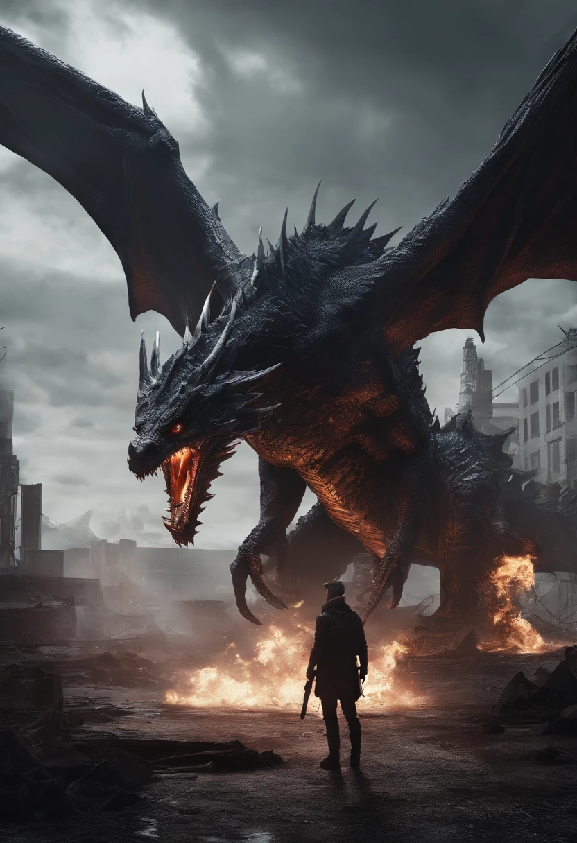 (best quality,4k,highres,masterpiece:1.2),dark venom hybrid dragon,geodata,photoshoot style,hyperrealism,detailed textures,shadows,dramatic lighting,color grading,geometric shapes,androgynous figure,fiery eyes,sharp fangs,scaly skin,glowing markings,majestic wings,smoke and mist,ominous atmosphere,mysterious background,dynamic composition,vibrant colors