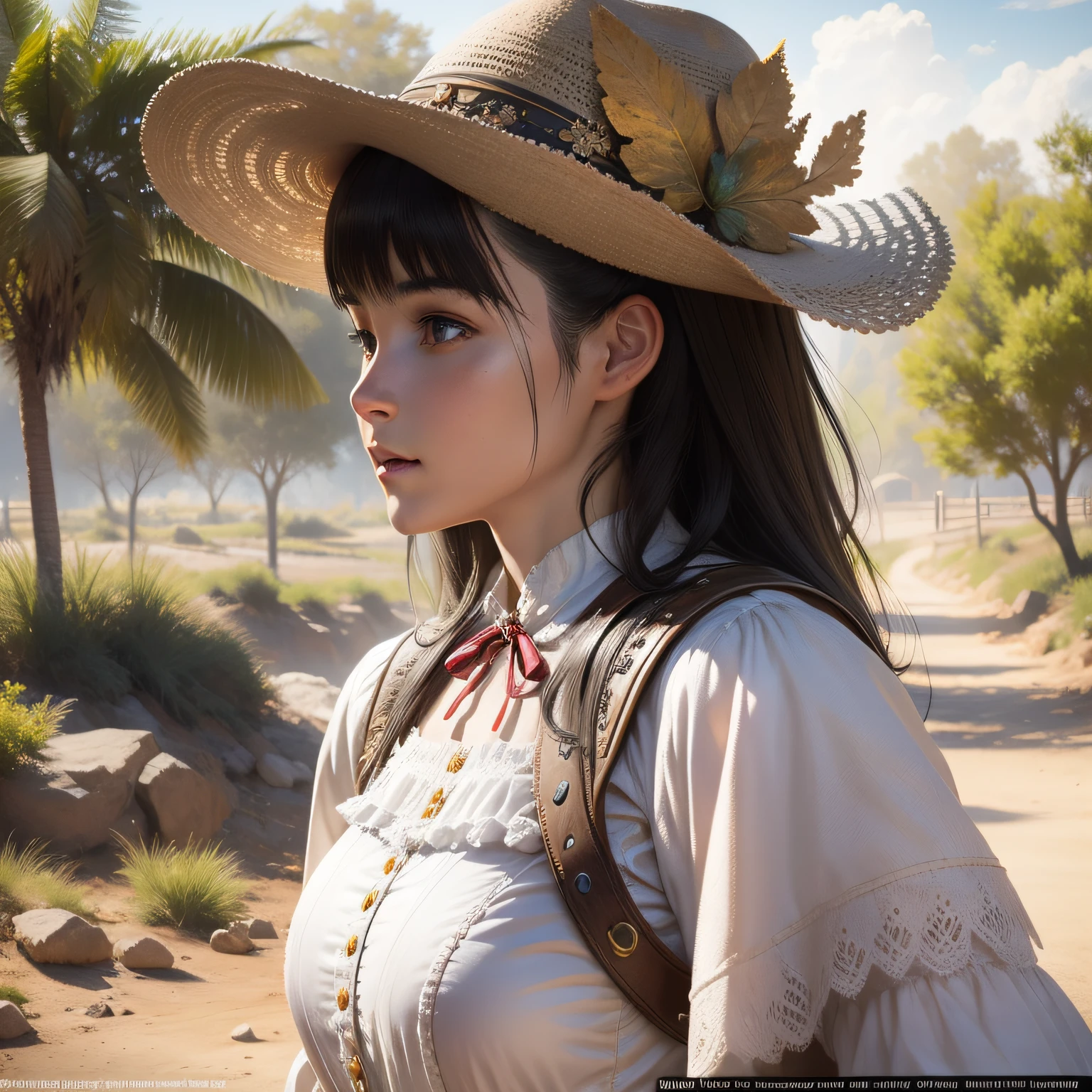 Ultra realistic 1 girl in Old West clothes, Fantasy Art, Photorealistic, Dynamic lighting, art stations, Highly detailed face, 4K, awardwinning,