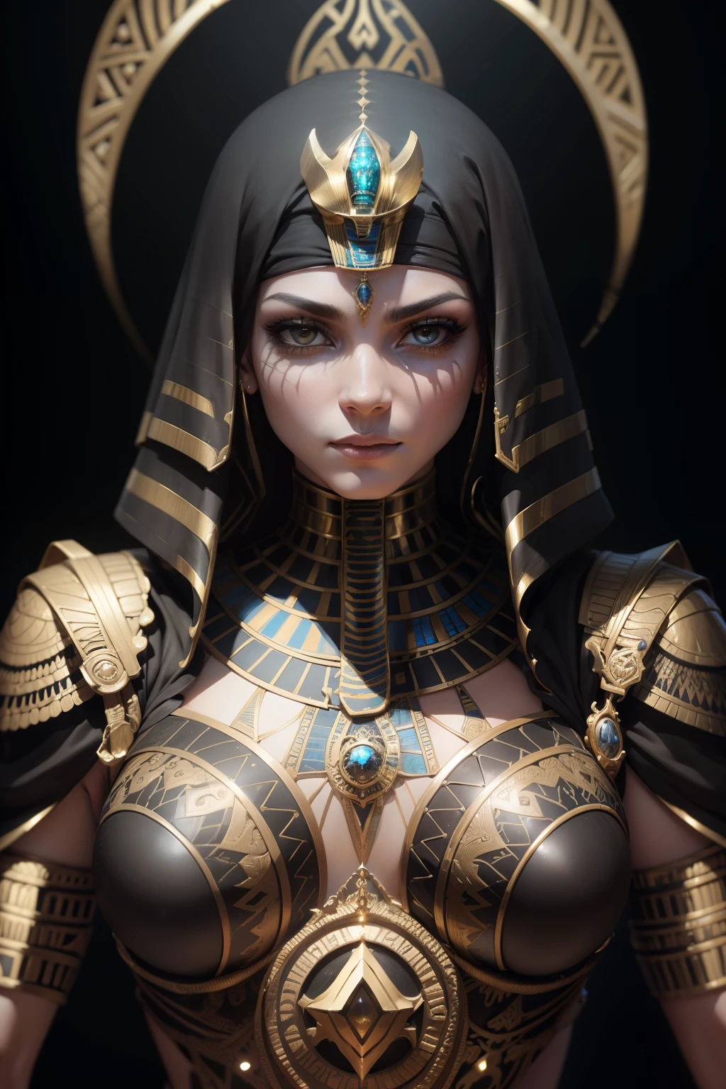 biomachine:1.3, (Predador egyptian black:1.2), (Colouring:1.2), dourado, ouro, Hans Giger, (Zentangle:1.2), granulado, extremamente detalhado, detalhes intrincados, dynamic lighting, fotorrealista, Luz Natural, baixo h, obra prima, detalhado 8k