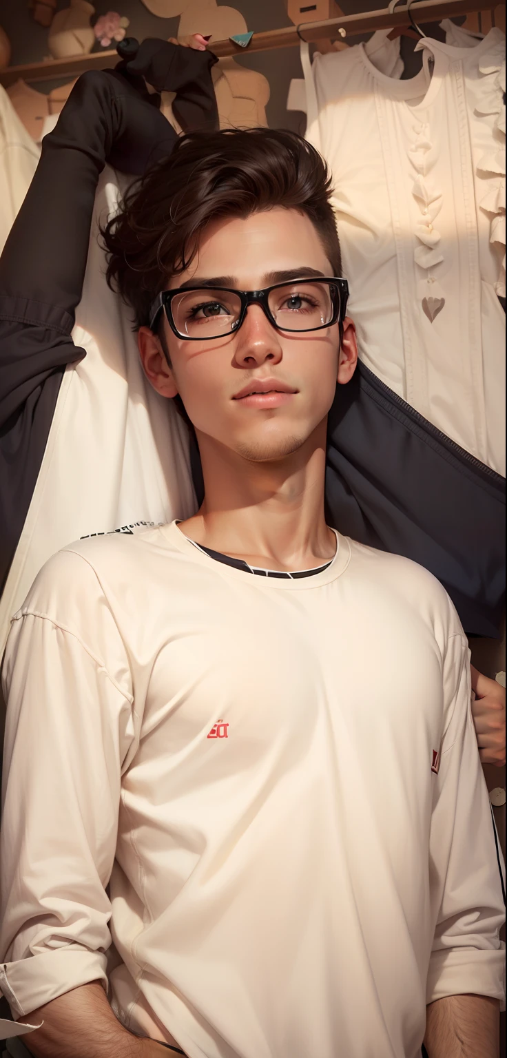 Cute boy.bacground change.realistic. t-shirt change