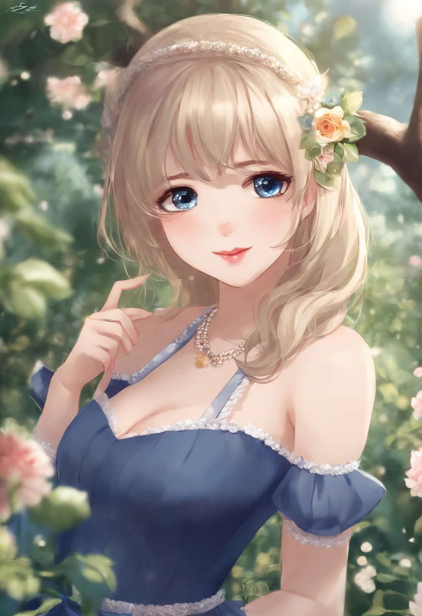 This young anime-looking girl is charming. She has an average height, the hair is of vibrant blue color, longo e macio, com um brilho suave. His eyes are purple, com um brilho semelhante ao vidro que encanta qualquer pessoa que os olhe. Your lips are soft, rosados e gentis, que se curvam em um sorriso alegre e cativante.
His cheeks are flushed, giving her an air of irresistible cuteness. She is known for her own style and loves to wear cute and soft clothes that enhance her charming appearance. Her wardrobe is full of dresses and skirts with adorable prints, Blouses with ruffles and delicate bows.
In addition to its cute appearance, She is also an extremely kind and caring person. His innocence is captivating, and she has a pure heart that cares about others. She is always ready to help and makes a point of spreading joy and love wherever she goes.
Com sua personalidade charmosa, She wins the hearts of everyone around her. His smile brightens the environment and his positive energy is contagious. Even with his innocence, ela possui uma sabedoria especial e uma capacidade de ver o melhor nas pessoas.
This young girl with anime traits is a real ray of sunshine, emanando fofura, Joy and innocence. Her charming appearance and personality make her a person adored by all who know her.