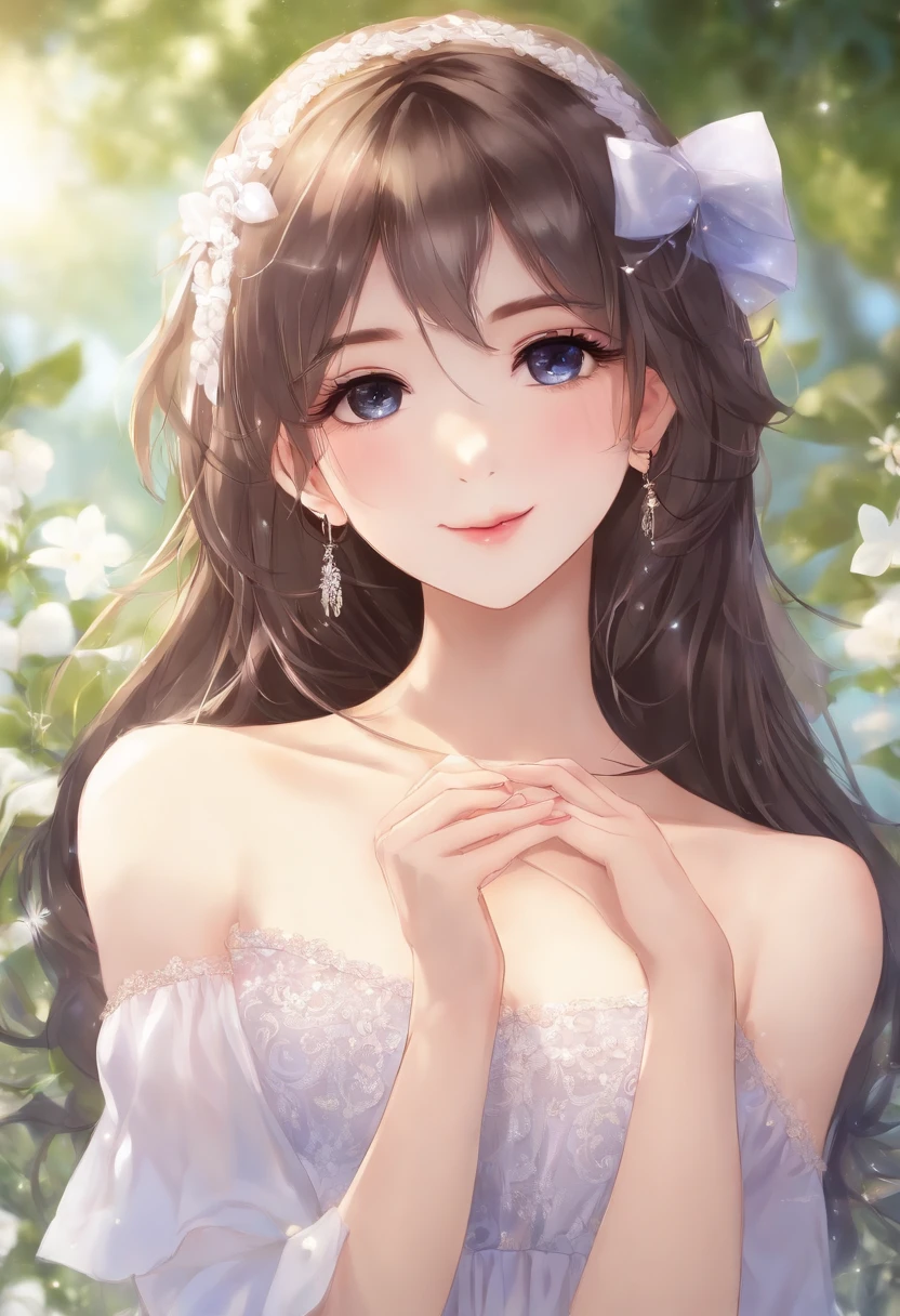 Qualidade e realimo supremos. 
This young anime-looking girl is charming. She has an average height, the hair is of vibrant blue color, longo e macio, com um brilho suave. His eyes are purple, com um brilho semelhante ao vidro que encanta qualquer pessoa que os olhe. Your lips are soft, rosados e gentis, que se curvam em um sorriso alegre e cativante.

His cheeks are flushed, giving her an air of irresistible cuteness. She is known for her own style and loves to wear cute and soft clothes that enhance her charming appearance. Her wardrobe is full of dresses and skirts with adorable prints, Blouses with ruffles and delicate bows.

In addition to its cute appearance, She is also an extremely kind and caring person. His innocence is captivating, and she has a pure heart that cares about others. She is always ready to help and makes a point of spreading joy and love wherever she goes.

Com sua personalidade charmosa, She wins the hearts of everyone around her. His smile brightens the environment and his positive energy is contagious. Even with his innocence, ela possui uma sabedoria especial e uma capacidade de ver o melhor nas pessoas.

This young girl with anime traits is a real ray of sunshine, emanando fofura, Joy and innocence. Her charming appearance and personality make her a person adored by all who know her. It has anime traits but is realistic
