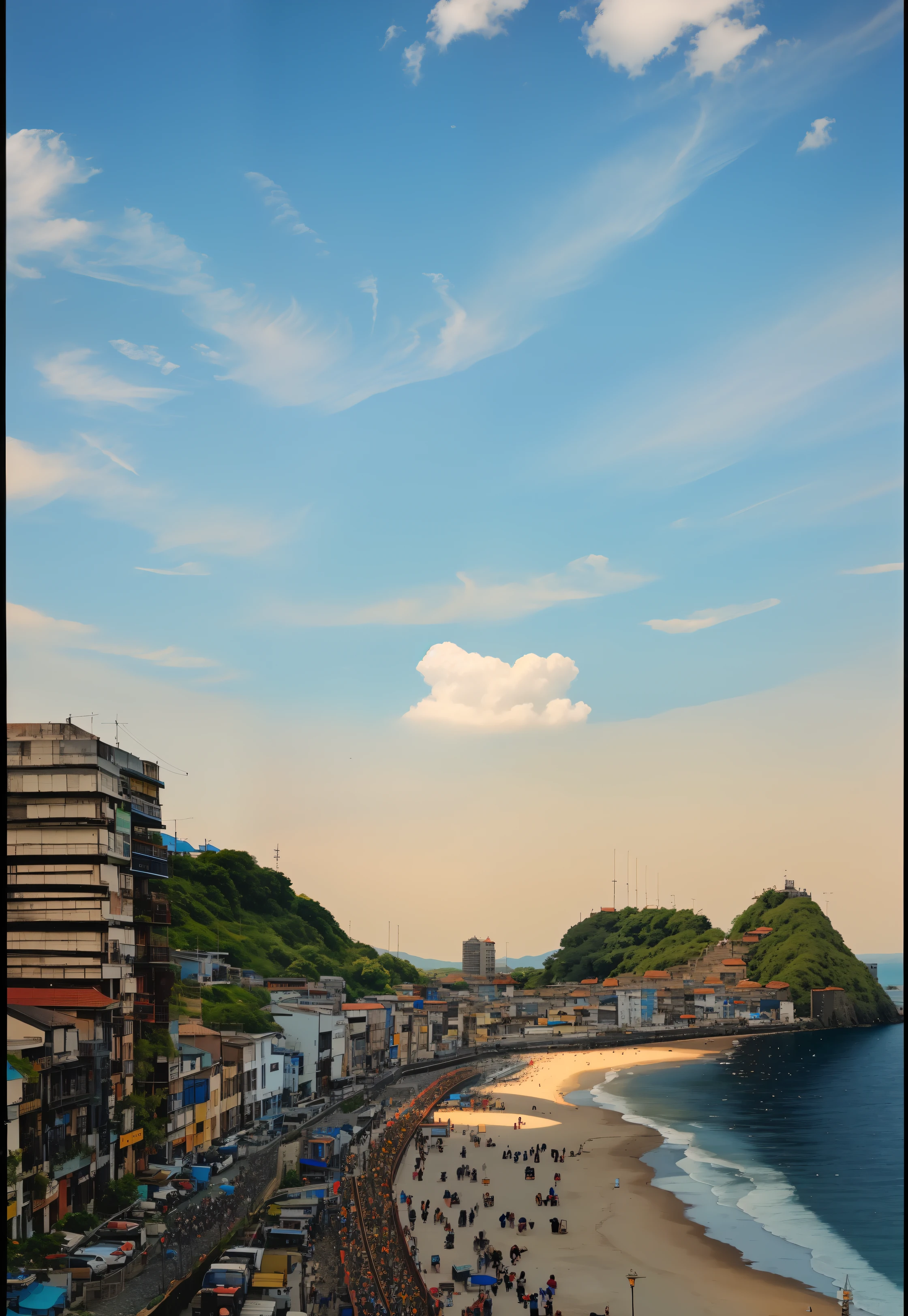 Beautiful blue sky with few clouds