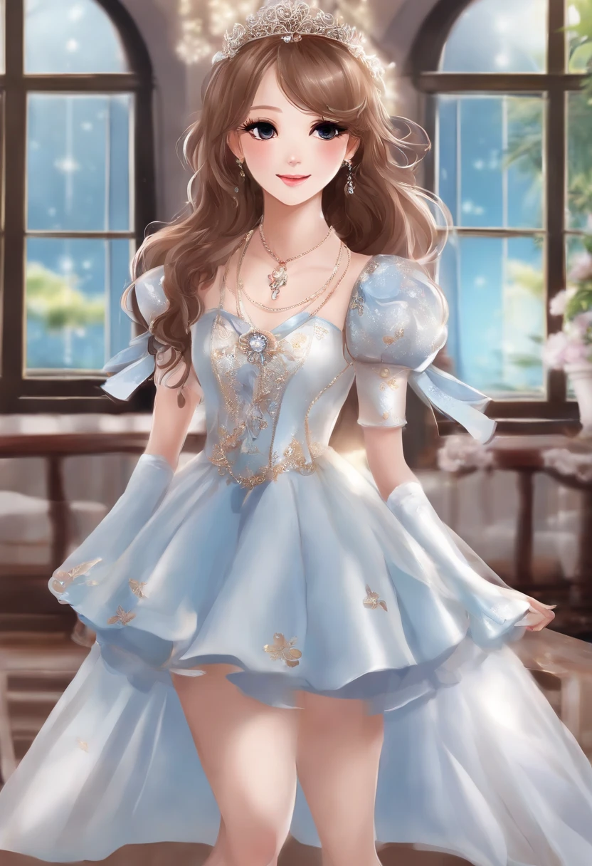 Qualidade e realimo supremos. This young girl with anime appearance is charming. She has an average height, the hair is vibrant blue in color, longo e macio, com um brilho suave. His eyes are purple, com um brilho semelhante ao vidro que encanta qualquer pessoa que os olhe. Your lips are soft, rosados e gentis, que se curvam em um sorriso alegre e cativante. His cheeks are flushed, giving it an air of irresistible cuteness. She is known for her own style and loves to wear cute and soft clothes that enhance her charming appearance. Her wardrobe is full of dresses and skirts with adorable prints, Blouses with ruffles and delicate bows. In addition to its cute appearance, She is also an extremely kind and caring person. His innocence is captivating, and she has a pure heart that cares about others. She is always ready to help and makes a point of spreading joy and love wherever she goes. Com sua personalidade charmosa, She wins the hearts of everyone around her. His smile brightens the environment and his positive energy is contagious. Even with his innocence, ela possui uma sabedoria especial e uma capacidade de ver o melhor nas pessoas. This young woman is a real ray of sunshine, emanando fofura, Joy and innocence. Her charming appearance and personality make her a person adored by all who know her. Ultra realismo