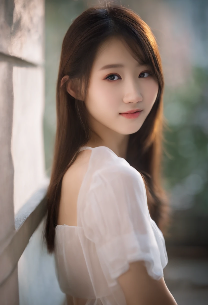 Young chinese schoolgirl, 16 year old, pale, topless, high quality, good quality, masterpiece, extremely detailed, petite