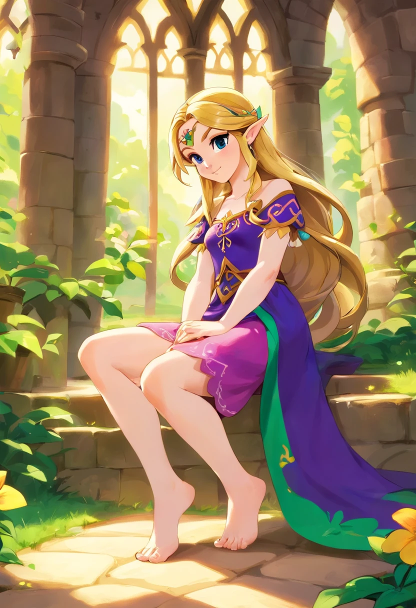 Zelda as Barefoot Rapunzel