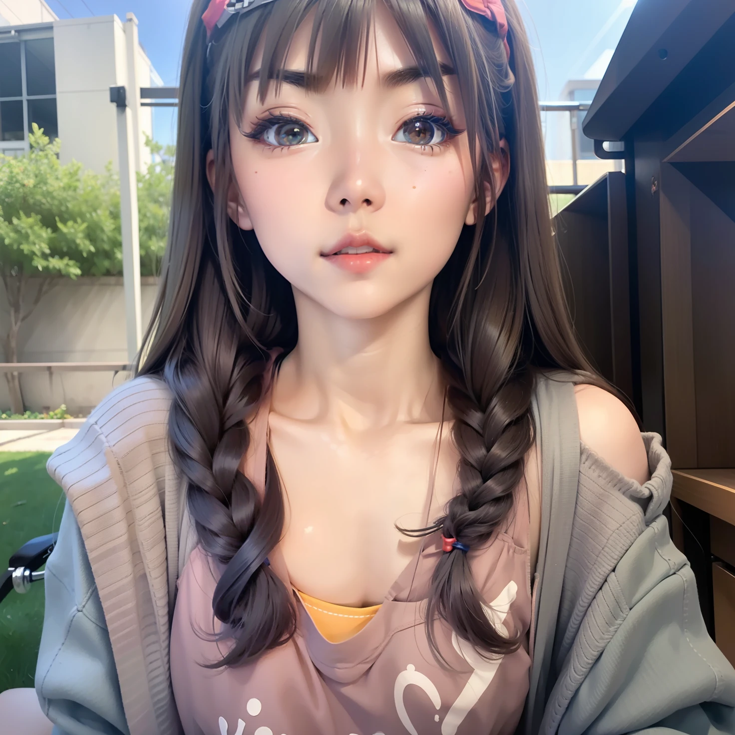 pixel-Hinata, 1girl, upper body, masterpiece, from front,