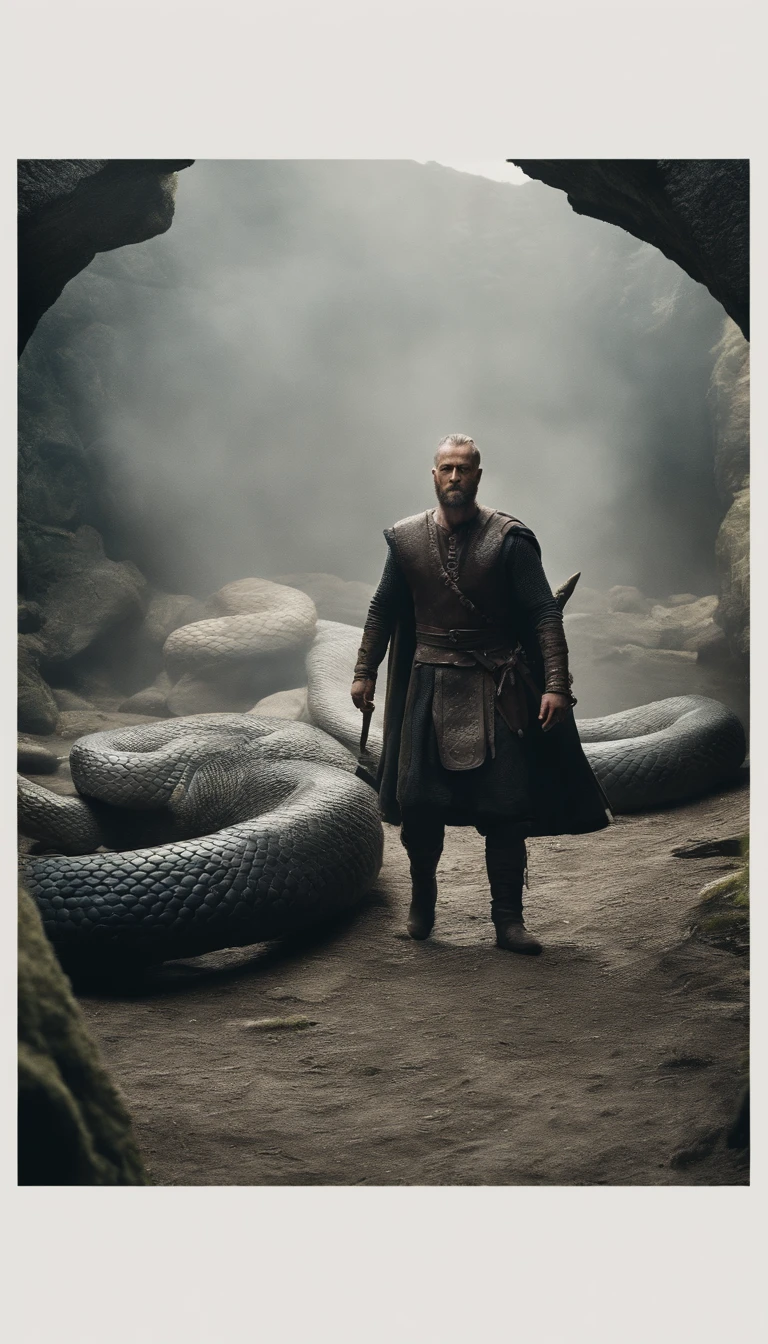 Ragnar is captured by King Ayela and thrown into a snake pit, onde morre em agonia