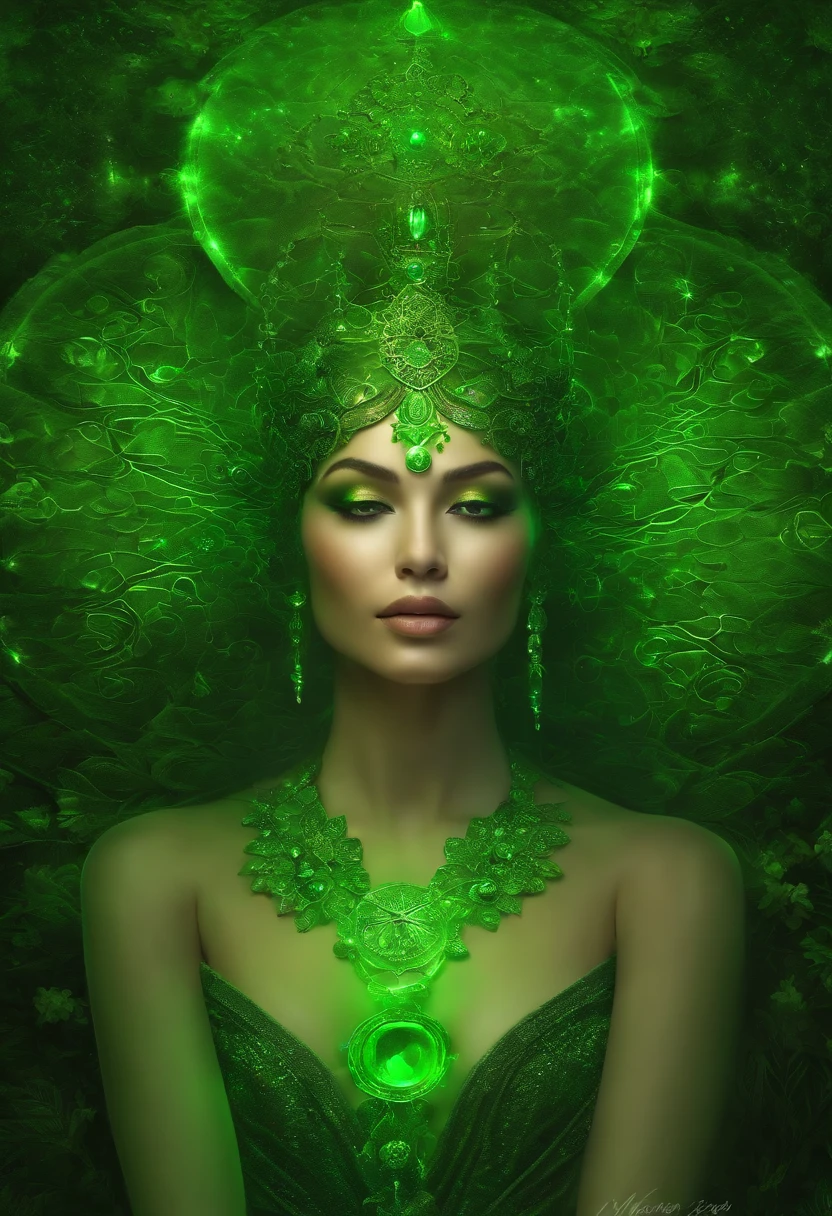 (master part:1.2),best quality,Pisif,taoist,(meditation:1.1), sozinho,uma garota sexy ,Medite de pernas cruzadas, Bright green magic matrix, Flutuar,transparent,Realistic