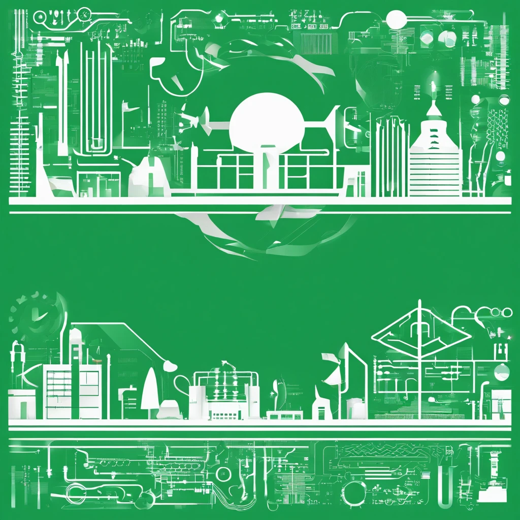 A logo, Plant and electronic circuits, solid color, Simple design, in green, Simple white background, Small center, Circular platform::2,