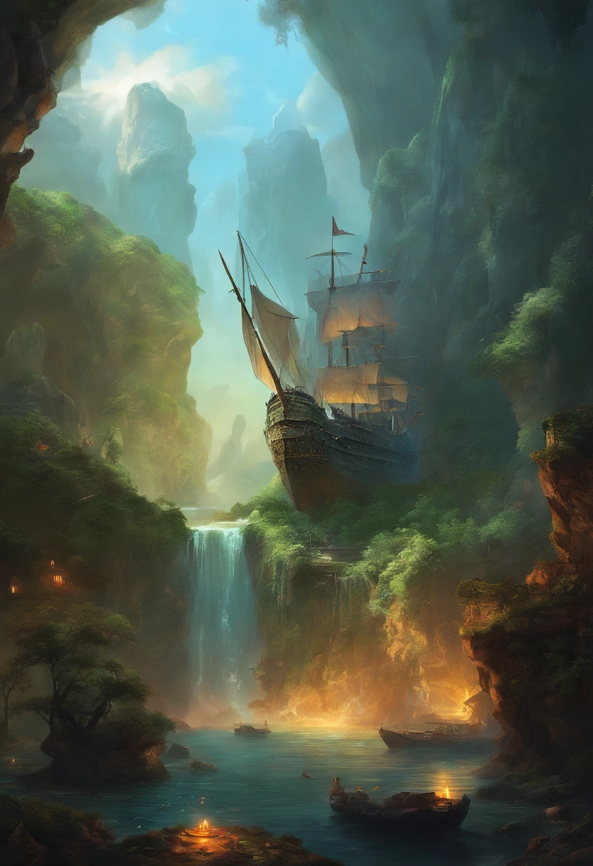 (mar negrol profundo:1.5)，(//Ghost ship in ruins:1.3//)+(Um navio gigante que afundou no fundo do mar：1.3)，Cardumes de polvos，Shipwreck remains,