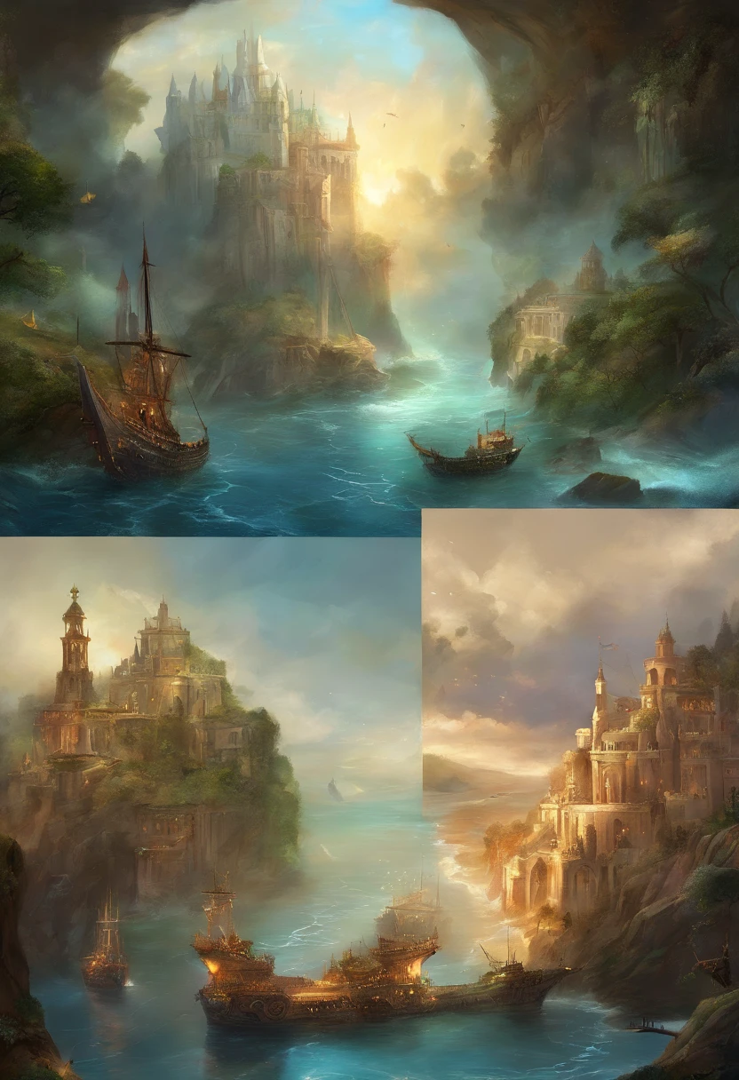 (mar negrol profundo:1.5)，(//Ghost ship in ruins:1.3//)+(Um navio gigante que afundou no fundo do mar：1.3)，Cardumes de polvos，Shipwreck remains,