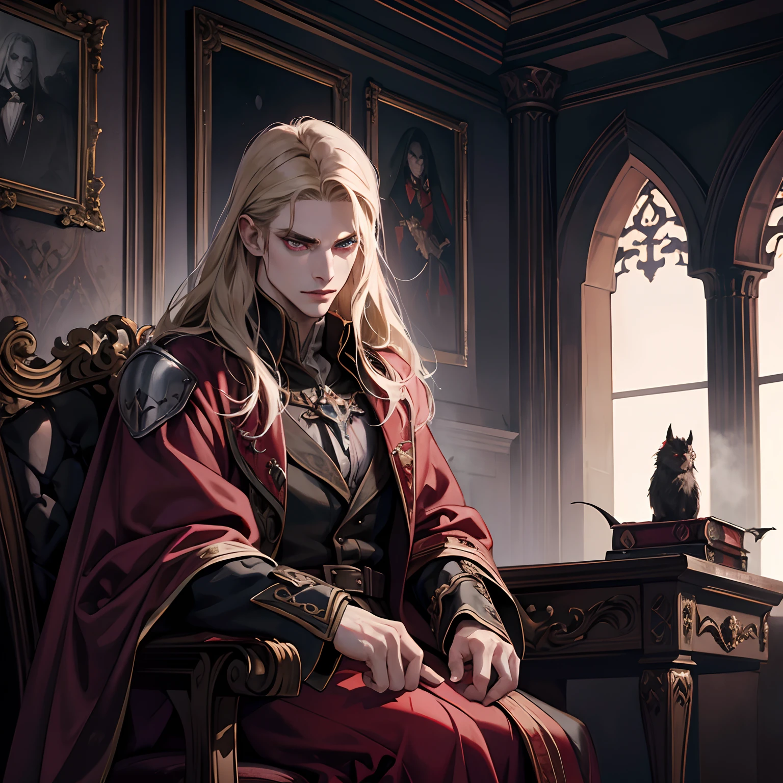 Castlevania Lord of Shadows Lord Dracula with his enemy the Devil Highly detailed faces Hyper realistic eyes super detailed hyper realistic dynamic movie Super detailed advertising room super detailed