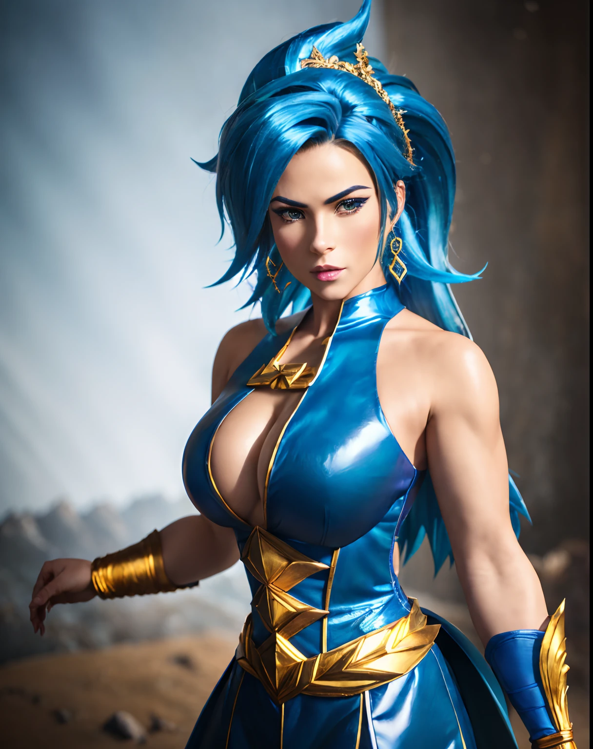 Uma mulher Moreno, uma mulher bissexual, seios, usar um close up de uma mulher com tinta azul no corpo, Djinn human hybrid, epic 3 d oshun, Tiefling Azul, asian female water elemental, Djinn Azul, arteProduza uma imagem de estilo anime que celebra o amor entre casais negros. A garota, pele negra, pele negra, pele negra 1.5, with black leather and thin African épica de personagens requintados, Vencedor do concurso Artstation, Vencedor do concurso CG Setline!!, Vencedor do concurso CG Setline!!!, arte do personagem Dragon Ball Goku Wallpapers Dragon Ball Goku Wallpapers, Goku Feminino,  saiyajin, super saiyajin, indo super saiyajin, Super Saiyajin 3, fan art, arte HD, Estilo anime 4K, super saiyajin goku, badass anime 8 k, Estilo de arte de Dragon Ball, Anime HD, Poster de Anime 3D, DBZ, Super Sayan, Super Sayian Goku de fantasia, Artgerm Julie Bell Beeple The cast of the upcoming DC Universe film, powerful fantasy epic legends, heroes of might and magic, epic legends game icon, epic fantasy style, deuses antigos, Rainha e governante do universo, mystical atlantean valkyrie, Trindade, amazing mmorpg, epic real fantasy, Heroes of Power and Magic 3, personagens de fantasia, glorioso, Epic Fantasy Art Style HD Afro Hair Falling Forward, Rasta type but braided, com belos seios corpo perfeito com , a wide thigh is beautiful a woman, com seios lindos corpo perfeito, uma coxa larga, is beautiful a destination with ,vario expression sexual pose, Erotic
 Meier, closeup extremo, sorrindo para o espectador, cabelo vermelho, olhos azuis, (8k, foto RAW, melhor qualidade, obra-prima: 1.2), ultra-detalhado, (pele altamente detalhada: 1.2), 8k uhd, dslr, soft-lighting, alta qualidade,