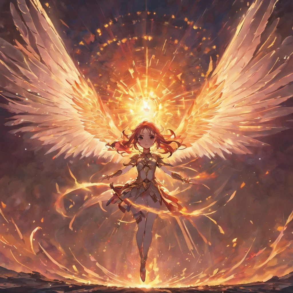 (divine bird),(fire phoenix),(The firelight outlined the phoenix's body),The phoenix flaps its wings,(Brilhando com luz dourada),sozinho,nigth,Multiple silhouettes,First-person elevation angle,super detalhamento,melhor qualidade,tmasterpiece,(8k),extremamente detalhado,arte epica,Cartoon