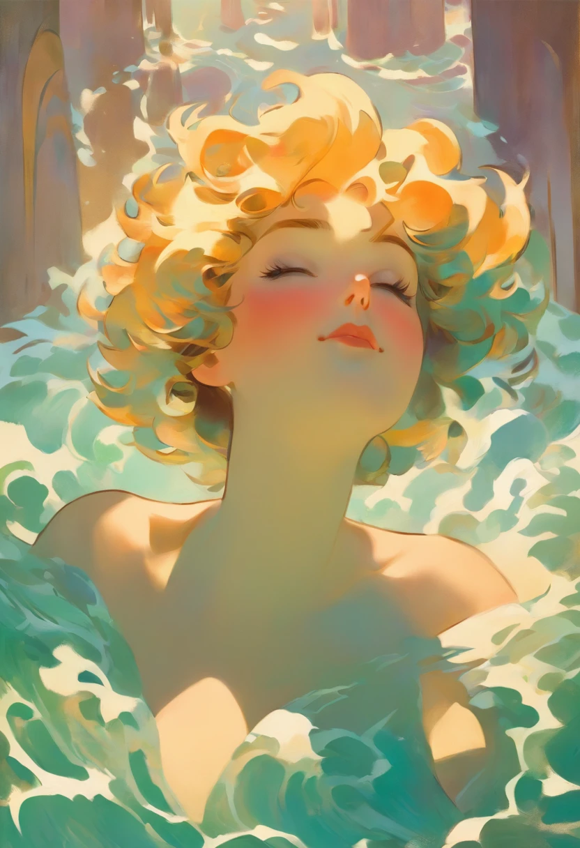 Alfonso mucha art,Henri Matisse style, maximum breasts, cleavage, black dress, half abstract water, close up,vampire,dynamic pose,morigan