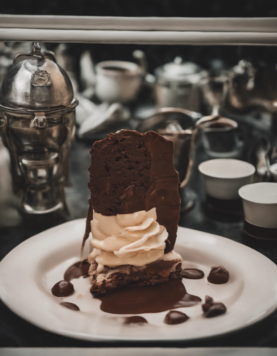 ,high high quality,8K,Many details,icecream,Little cherry,chocolate bar,The shape of the rotation is beautiful,adolable,Rich in color,Poster illustration,