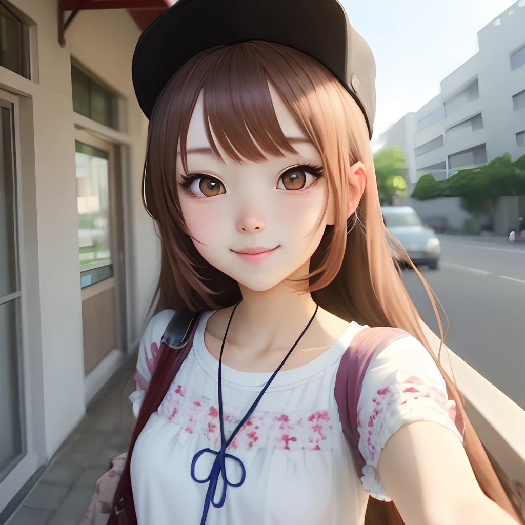 Cute anime girl selfie