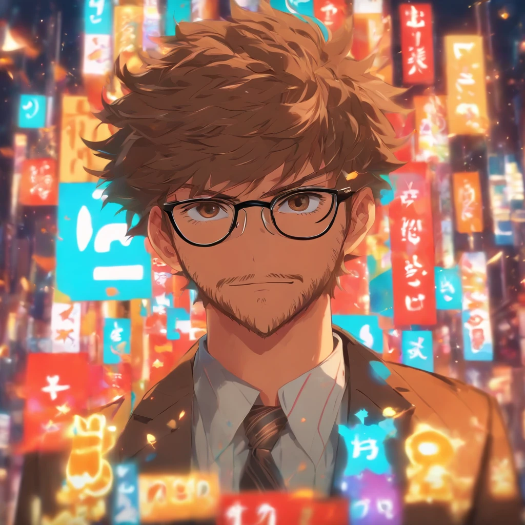 A man with short brown hair and a stubble beard, wearing eyeglasses, wearing suit and a jacket, holding a sign that says, “Thanks for 1000 followers”