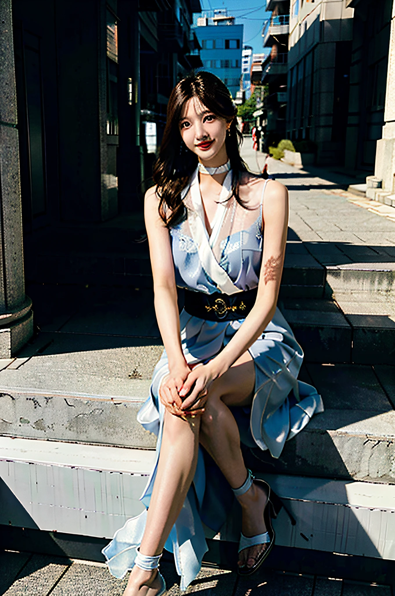 Spread your legs from side to side, Delicate, masutepiece, Beautiful detailed, colourfull, Finely detailed,Detailed lips, Intricate details, (1 woman:1.1), (a gorgeous beautiful 30 age years old sexy korean woman:1.1),(Kpop Idol, Korean mixed), (Tied hair:1.1), (50mm Sigma f/1.4 ZEISS lens, F1.4, 1/800s, ISO 100, fotograpy:1.1), large full breasts,(Photorealistic:1.1), Solo, up looking_で_viewer, Tall lady, ,Happy smile, from a_front, earrings, slim_Legs, skinny, Thigh_the gap, Model, Lens Flare, Choker,(hanbok+See-through silhouette, Wedge Heel:1.3), korean commentary, Korean_Street, Korean_traditional_Duan,1boy, Open leg sitting, vaginal, POV,