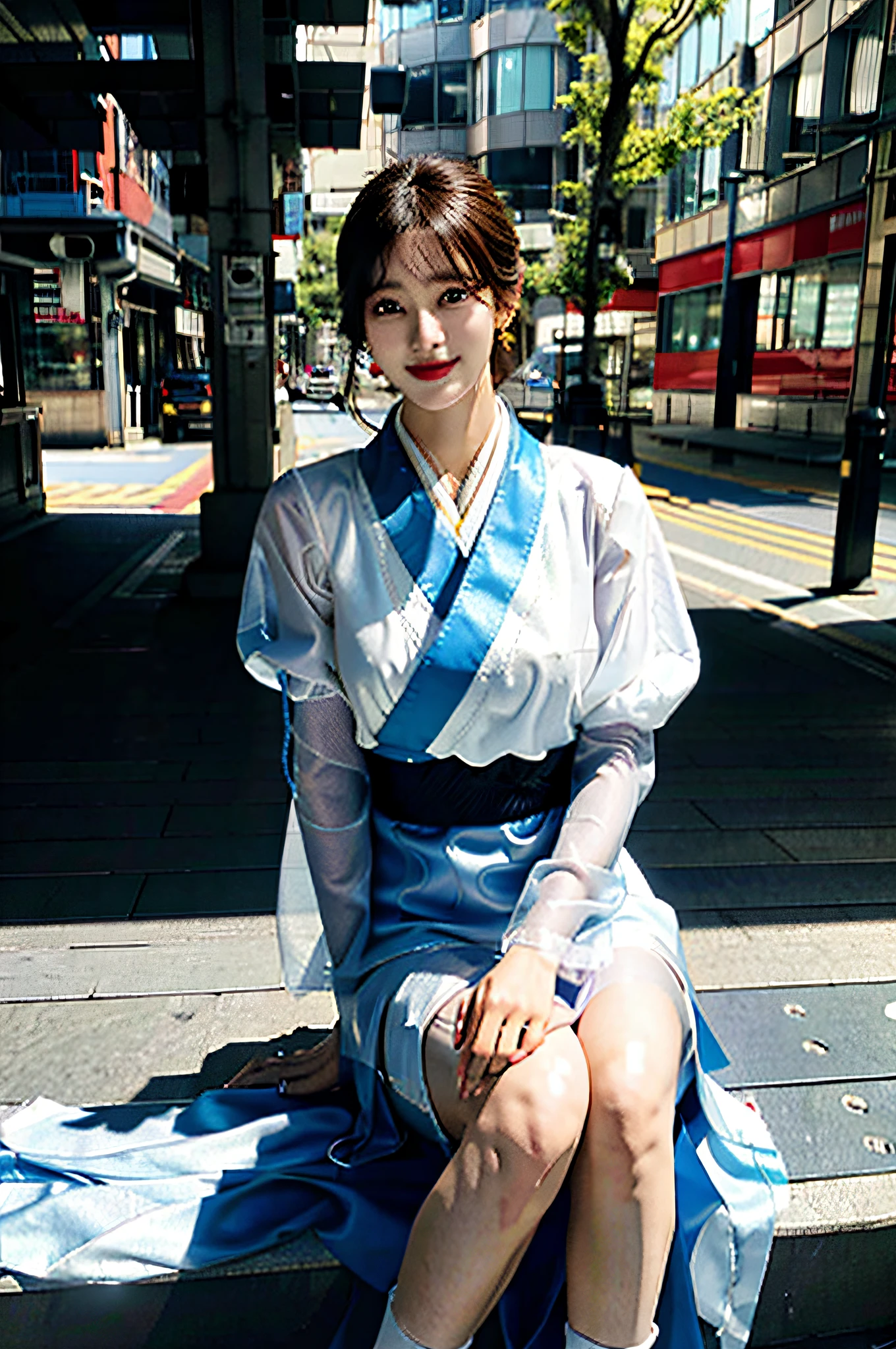Spread your legs from side to side, Delicate, masutepiece, Beautiful detailed, colourfull, Finely detailed,Detailed lips, Intricate details, (1 woman:1.1), (a gorgeous beautiful 30 age years old sexy korean woman:1.1),(Kpop Idol, Korean mixed), (Tied hair:1.1), (50mm Sigma f/1.4 ZEISS lens, F1.4, 1/800s, ISO 100, fotograpy:1.1), large full breasts,(Photorealistic:1.1), Solo, up looking_で_viewer, Tall lady, ,Happy smile, from a_front, earrings, slim_Legs, skinny, Thigh_the gap, Model, Lens Flare, Choker,(hanbok+See-through silhouette, Wedge Heel:1.3), korean commentary, Korean_Street, Korean_traditional_Duan,1boy, Open leg sitting, vaginal, POV,