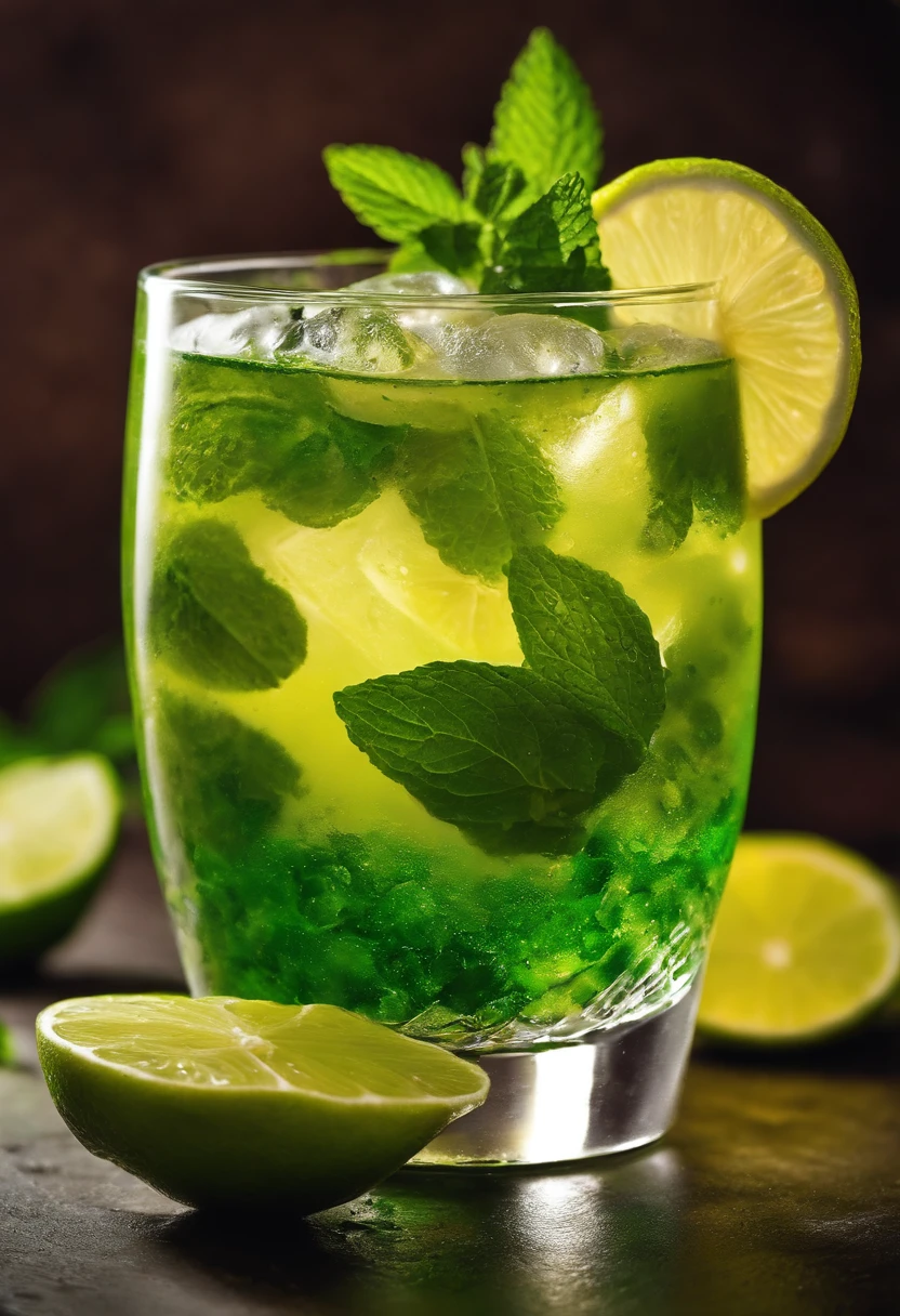 Mojito without alcohol ingredients
Juice of 1 lemon
3 tablespoons (rasas) of sugar
Mint leaves to taste
Ice to taste
Lemon soda to top it off