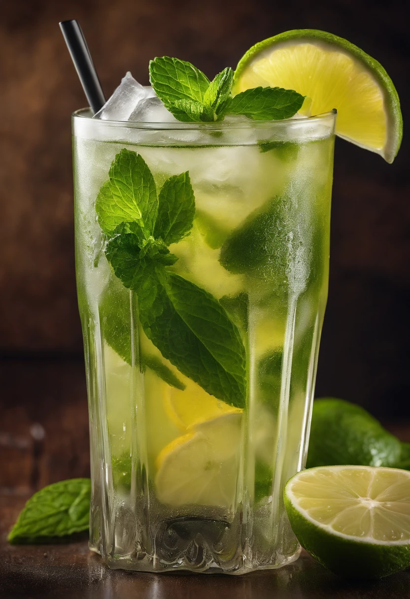 Mojito without alcohol ingredients
Juice of 1 lemon
3 tablespoons (rasas) of sugar
Mint leaves to taste
Ice to taste
Lemon soda to top it off