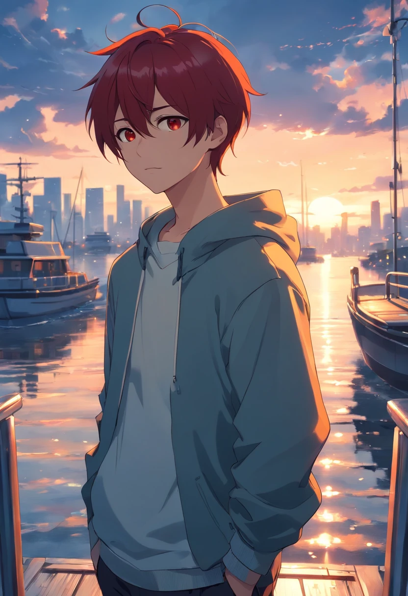 red hairs、yellow eyes、Anime boy with white sweatshirt, Black pants red-haired boy anime standing on the boat and 4k anime wallpaper on a rainy day with freckles, 4K Anime Style, anime wallpaper 4k, 4K Anime Wallpapers, 4 k manga wallpaper, Tall anime face with blue eyes, Anime art wallpaper 8k, anime art wallpaper 4k, anime art wallpaper 4k