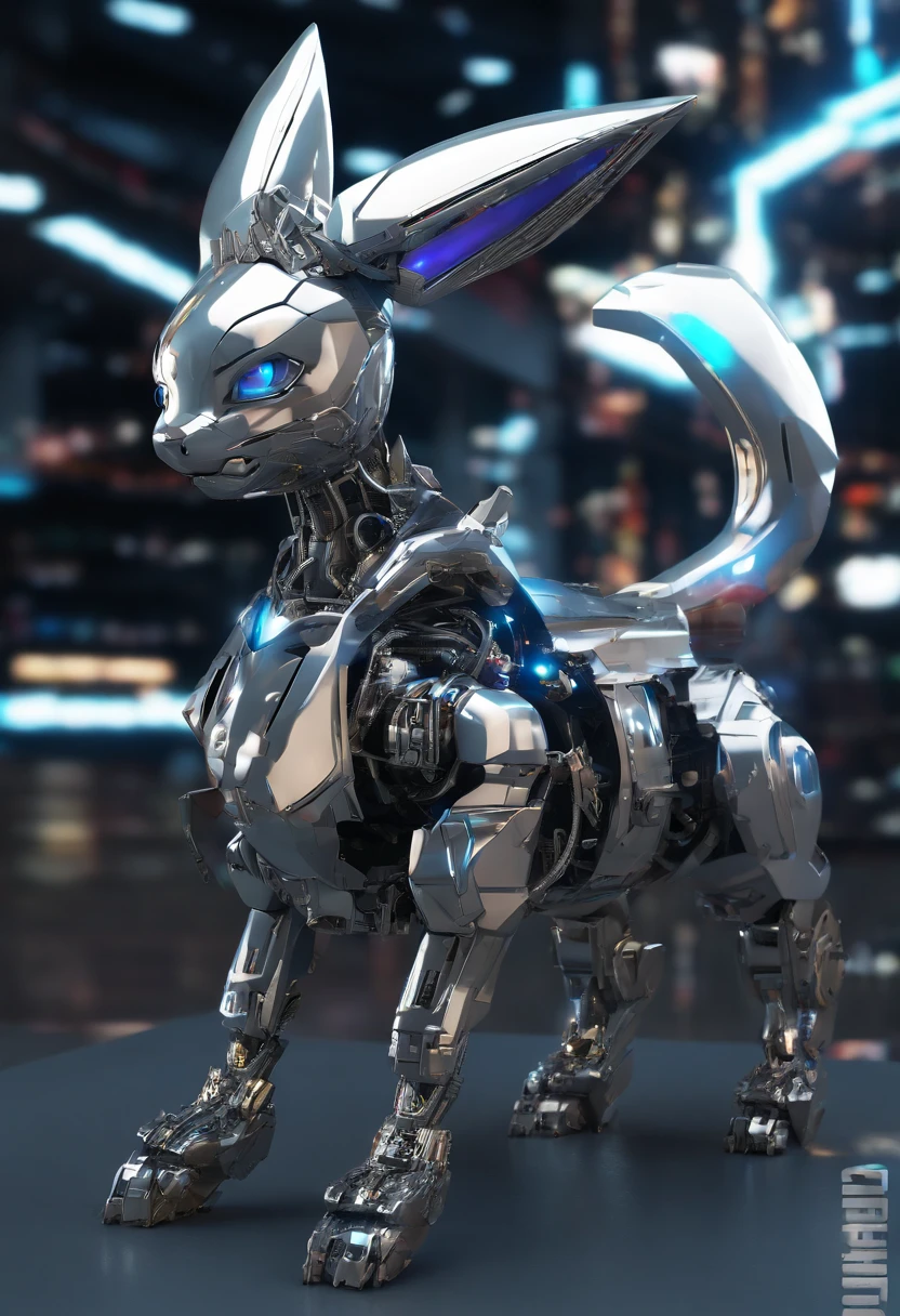 A vibrant scene unfolds in this Stable Diffusion prompt, showcasing the imaginative concept of "if Eevee was a Steel-type Pokemon". The prompt guides the generation of a high-quality image with attention to detail. Let's dive into the prompt composition: best quality,4k,8k,highres,masterpiece:1.2,ultra-detailed,realistic,photorealistic:1.37,metallic fur,shimmering eyes,glowing silver mane,strong and sturdy body,elegant and agile movements,sparkling steel aura,mechanical enhancements,steel armor plating,sharp and precise steel claws,steel-elemental special abilities,urban background,steely landscapes,steel structures blending with nature,vivid colors,dynamic lighting,bokeh,industrial aesthetics,concept art In this prompt, we ensure the image's exceptional quality with multiple tags. The "(best quality,4k,8k,highres,masterpiece:1.2)" emphasizes a visually stunning and detailed outcome, while "ultra-detailed" highlights the precision of the image. We set the tone for realism with "realistic,photorealistic:1.37" to generate visually convincing results. To depict the essence of Eevee as a Steel-type Pokemon, we incorporate tags like "metallic fur" and "shimmering eyes" to reflect its new steel attributes. Additionally, we describe its appearance with "glowing silver mane," "strong and sturdy body," and "elegant and agile movements" to capture its majestic presence. To further enhance the Steel-type theme, we include tags like "sparkling steel aura," "mechanical enhancements," and "steel armor plating," emphasizing the transformation of Eevee into a formidable steel warrior. We use "sharp and precise steel claws" to highlight its powerful offensive capabilities, and "steel-elemental special abilities" to bring its newfound powers to life. To provide context and a visually appealing background, we add tags like "urban background," "steely landscapes," and "steel structures blending with nature."