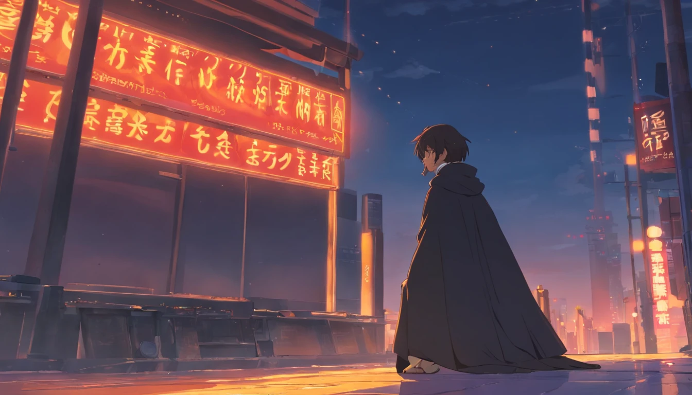 I can't see my face in a black cloak、Fantasia、Fantastical、saddened、dead body、A old man、ember、The brave