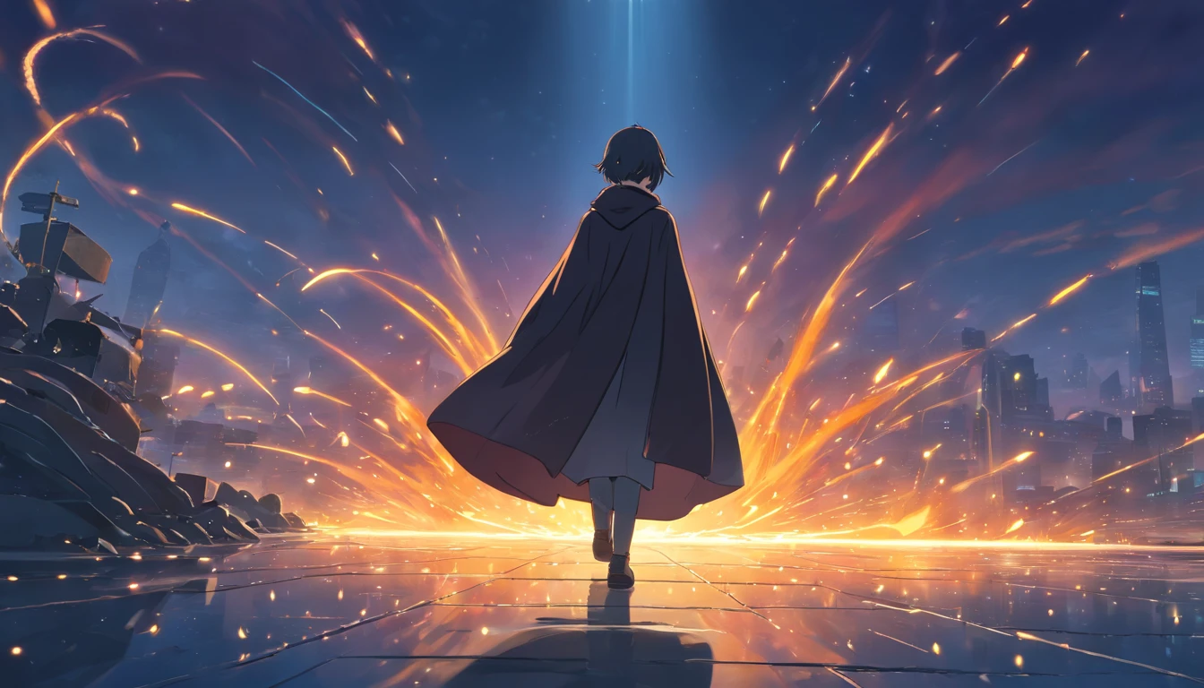 I can't see my face in a black cloak、Fantasia、Fantastical、saddened、dead body、A old man、ember、The brave
