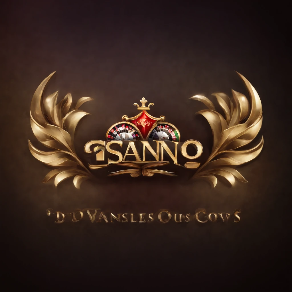 Develop a creative logo that represents the excitement and adrenaline of the world of gambling and casinos. O logotipo deve incorporar elementos como fichas de cassino, dados, Money notes and playing cards in a unique and captivating way. Garanta que as cores escolhidas transmitam energia e entusiasmo. This logo should be attractive to an audience interested in gambling and casino entertainment.