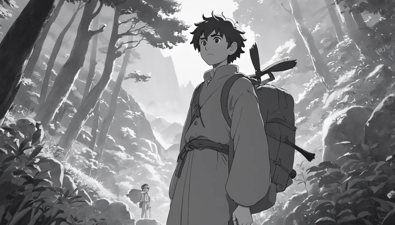 a men adventure to mountain in black and white 4K,Face de lado, papel de parede super realista