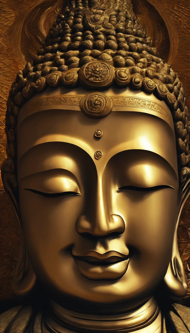 Pho)Buddha's face,Buddha of Heaven and Earth,surrealism, high detailing, Hyper-Realism, stereograms, Cinematic lighting, god rays, nffsw, masutepiece, Textured skin, Best Quality, hight resolution、Nipples hide