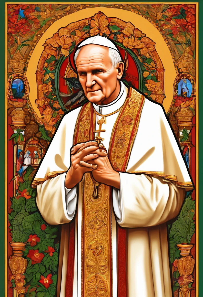 Saint John Paul II, santa teresa de calculta, santa dulce dos pobres, no estilo cartoon