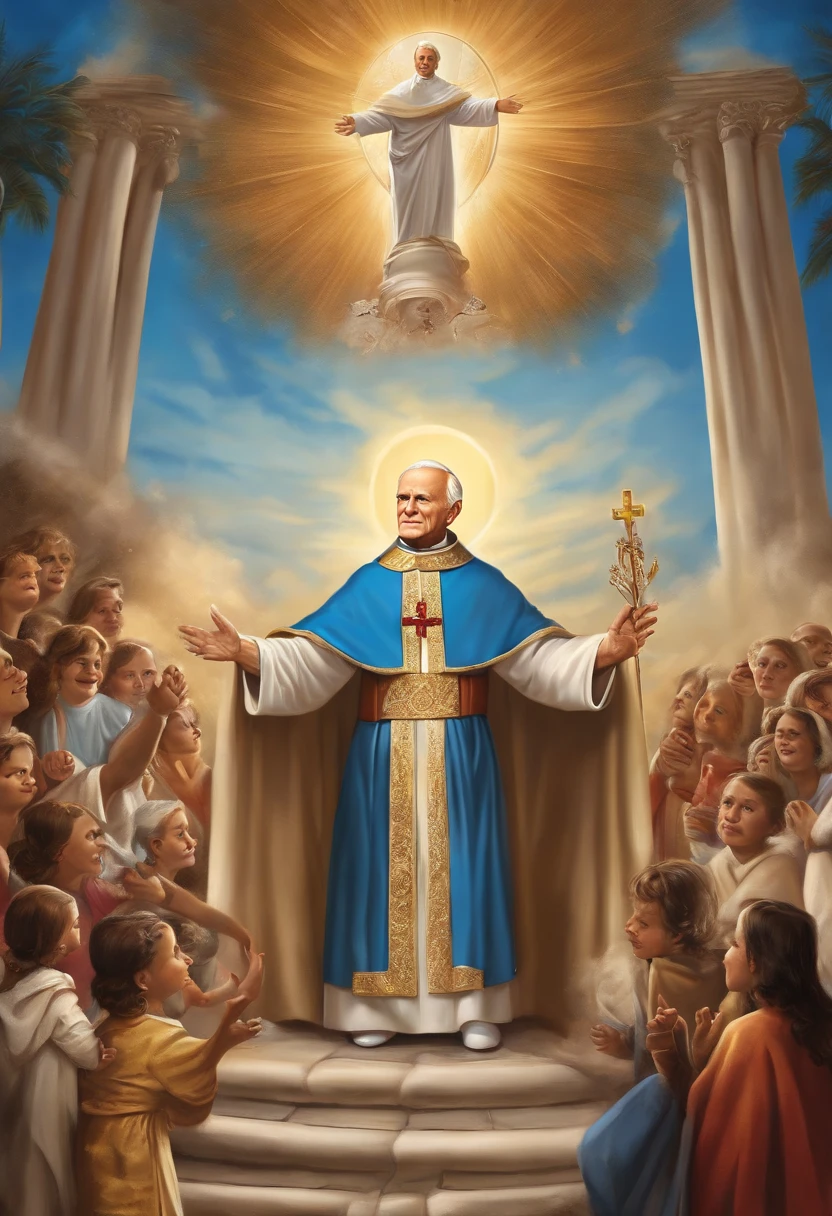 Saint John Paul II, santa teresa de calculta, santa dulce dos pobres, no estilo cartoon