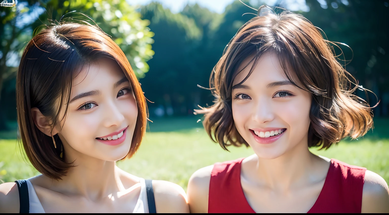 ((top-quality)), ((超A high resolution)), (Photorealsitic:1.4),(1girl in:1.3),(The upper part of the body:1.3), looking at the viewers, facing the front there, A smile, Laugh,Shorthair Urzan-6500-V1.1,pureerosface_v1, extended downblouse,