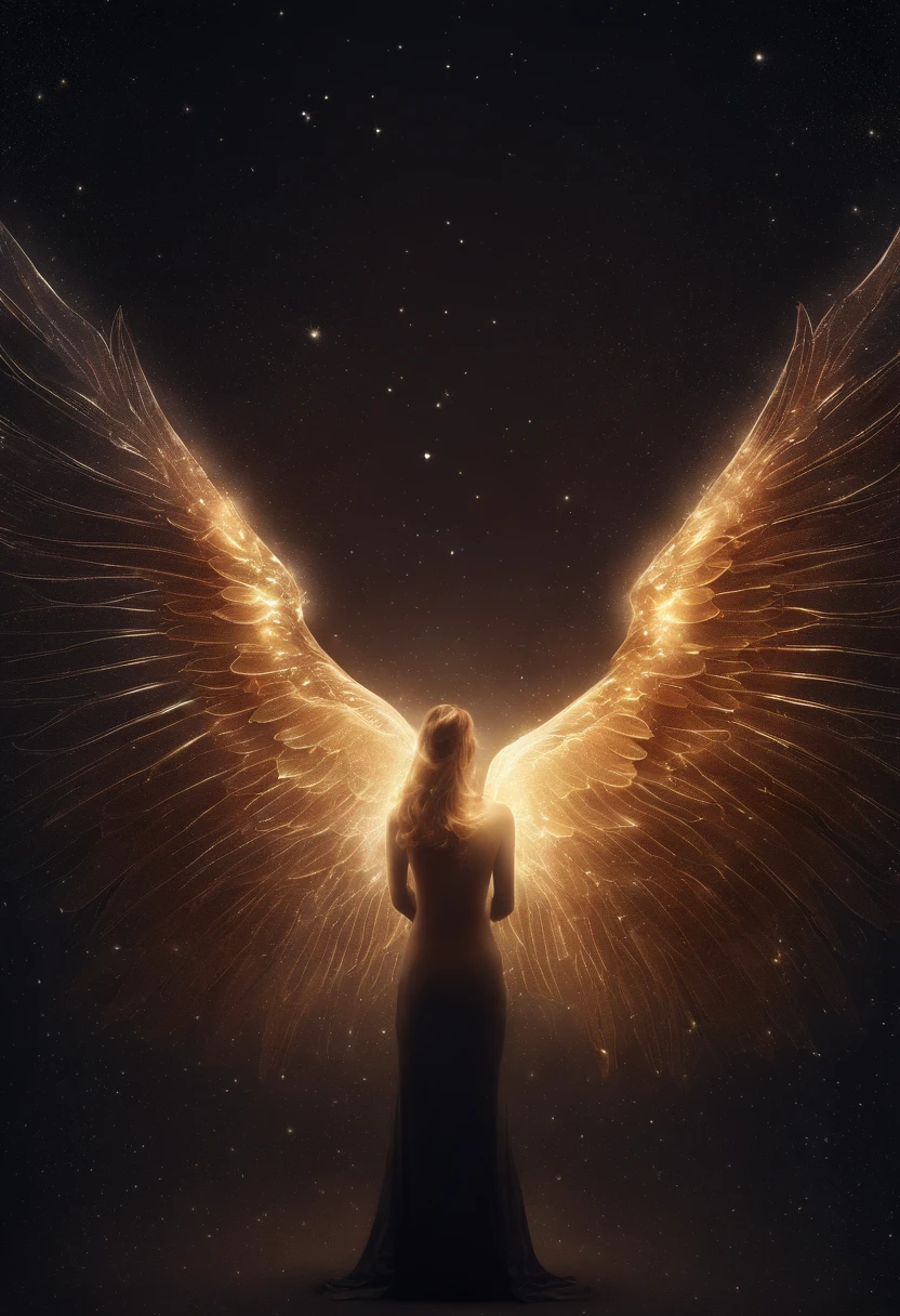 cosmic fallen angel, olhos claros brilhantes, Biomechanicals, estranho, assustador, Pesadelo, cores muito brilhantes, light particles, com luz brilhante, Mshiff, Arte do papel de parede, Papel de parede UHD