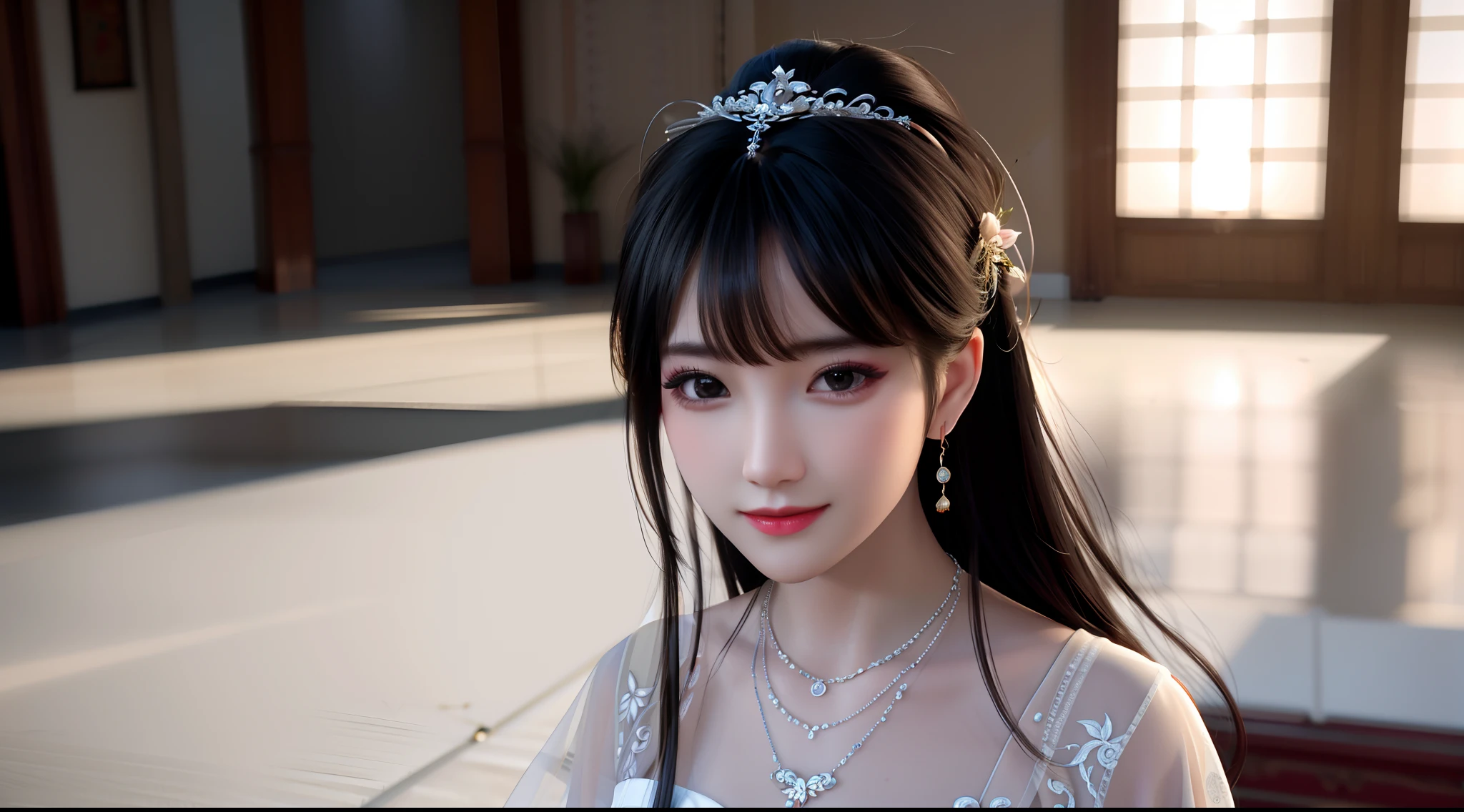 best quality, masterpiece, highres, 1girl,china wedding dress,hair ornament,necklace, jewelry,Beautiful face,upon_body, tyndall effect,photorealistic, dark studio, rim lighting, two tone lighting,(high detailed skin:1.2), 8k uhd, dslr, soft lighting, high quality, volumetric lighting, candid, Photograph, high resolution, 4k, 8k, Bokeh