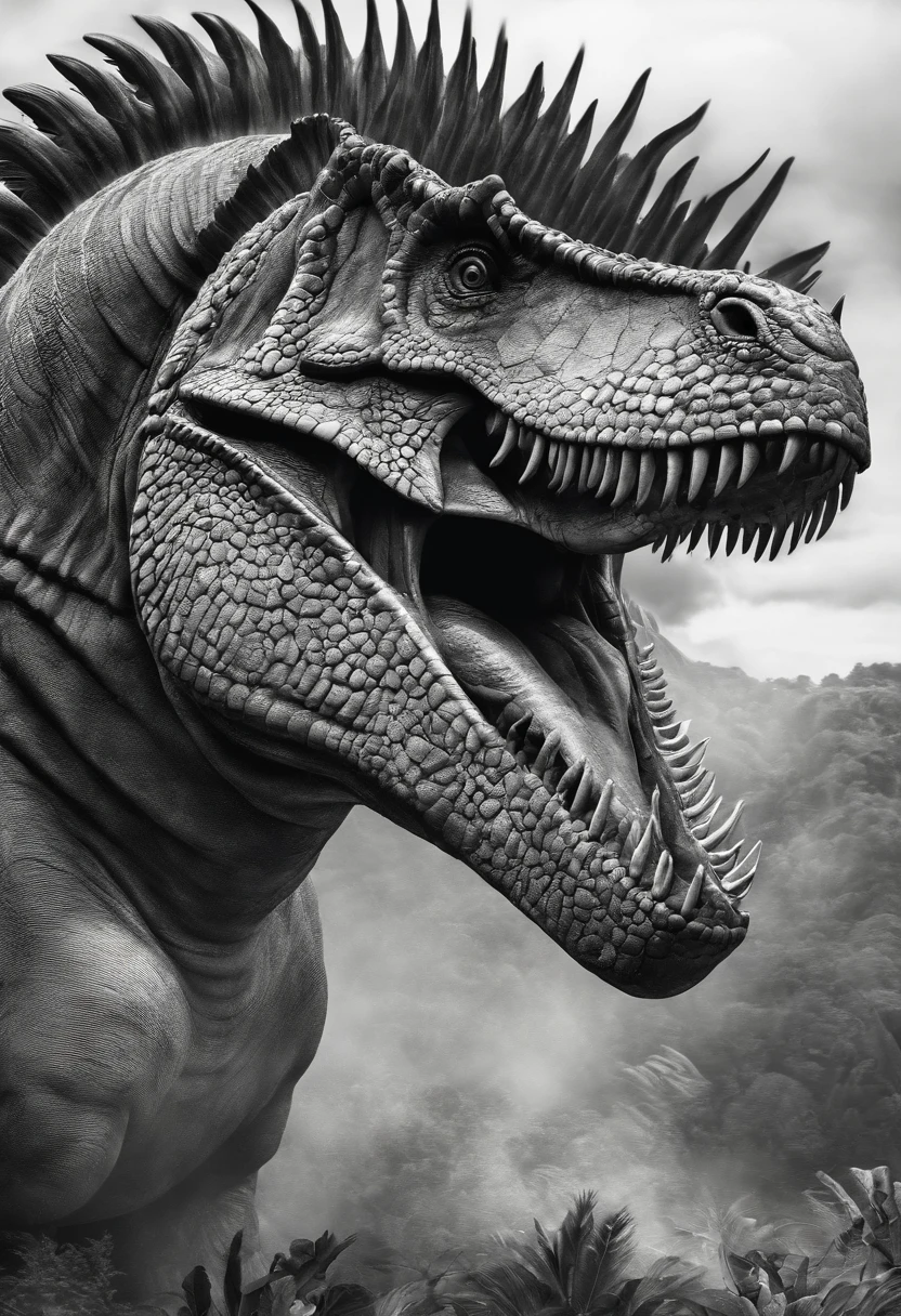 dinossauro, para colorir, carton, preto e branco, sem detalhes, sem sombras, dashes only
