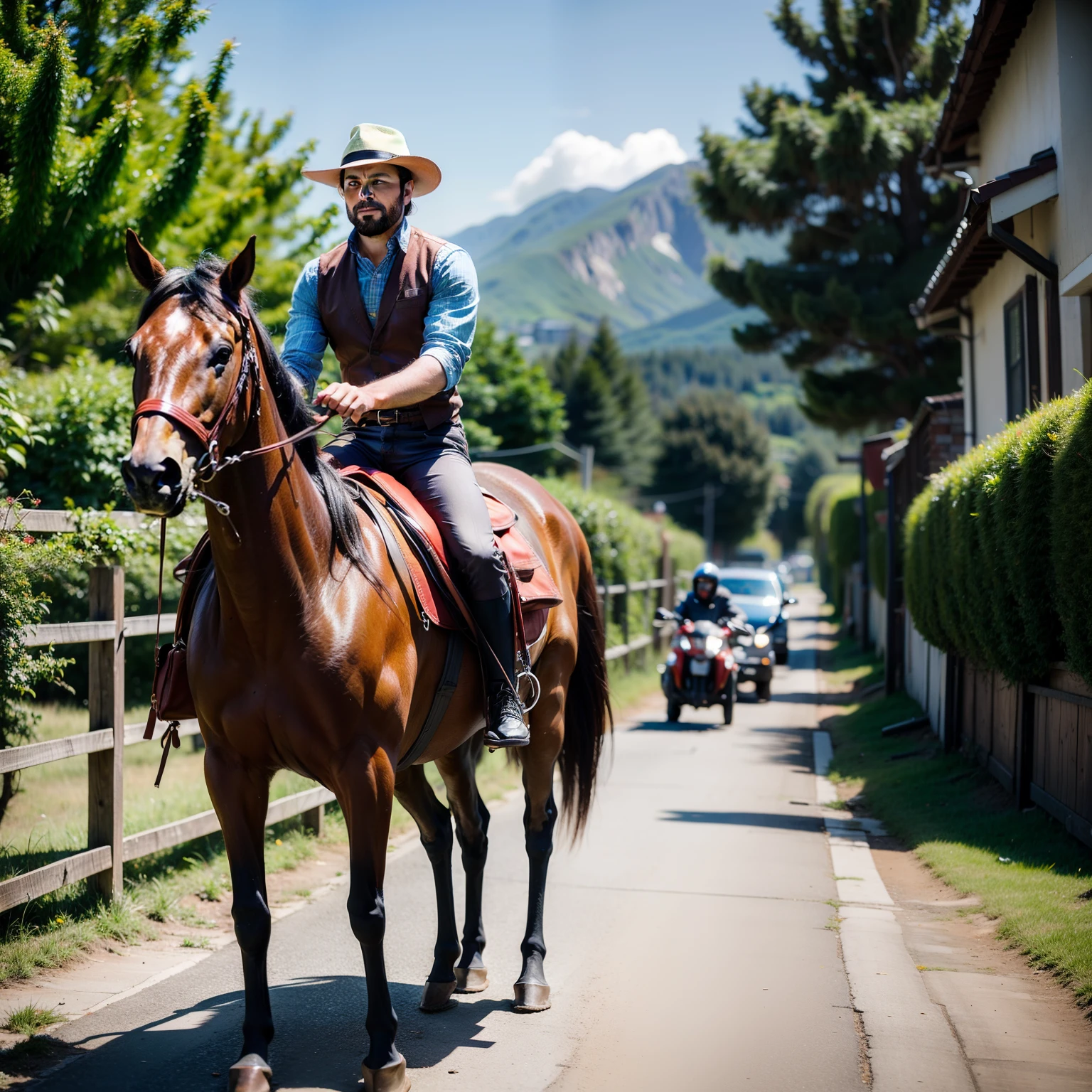 Homem andando a cavalo