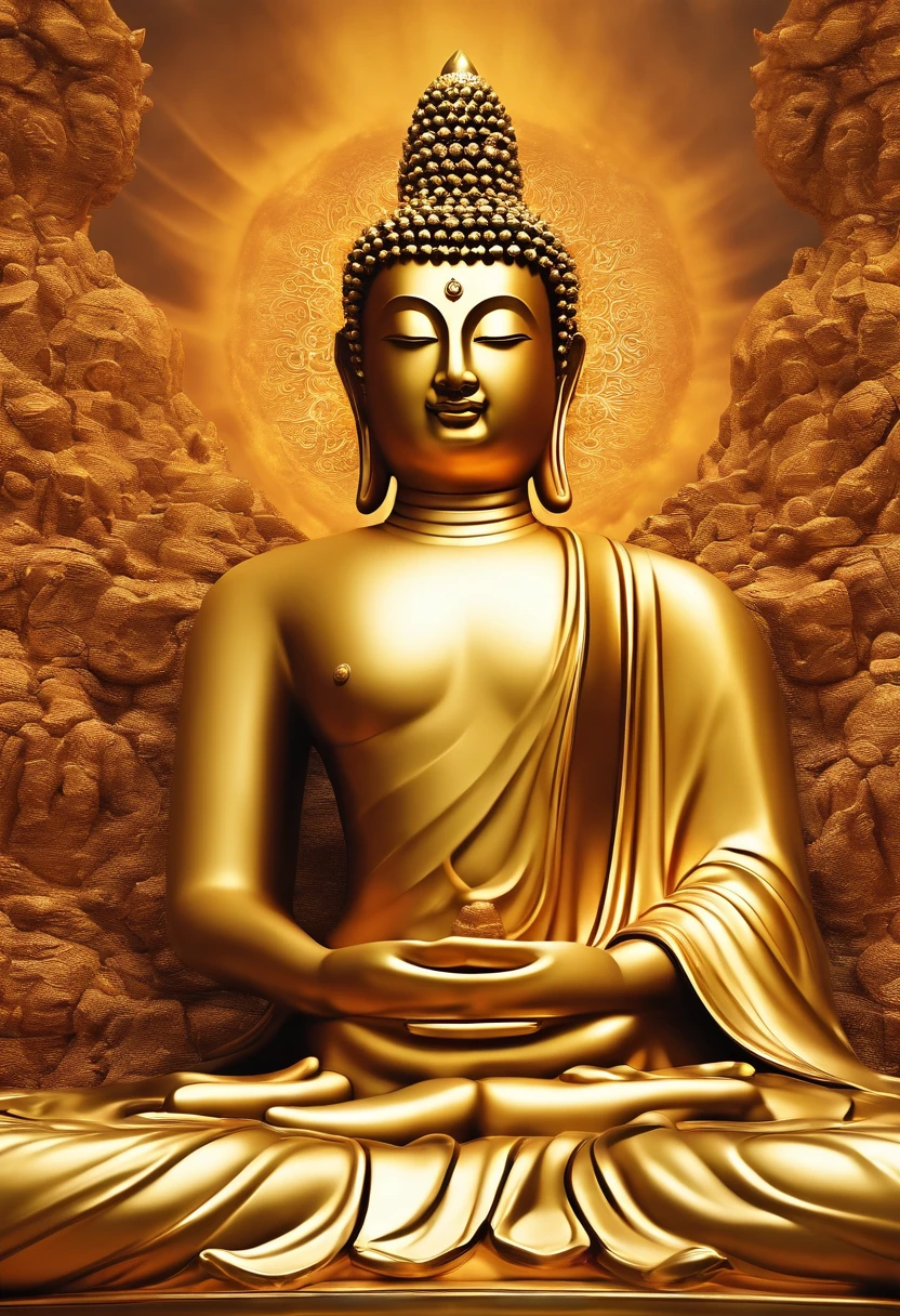 Pho)Buddha's face,Buddha of Heaven and Earth,surrealism, high detailing, Hyper-Realism, stereograms, Cinematic lighting, god rays, nffsw, masutepiece, Textured skin, Best Quality, hight resolution、Nipples hide