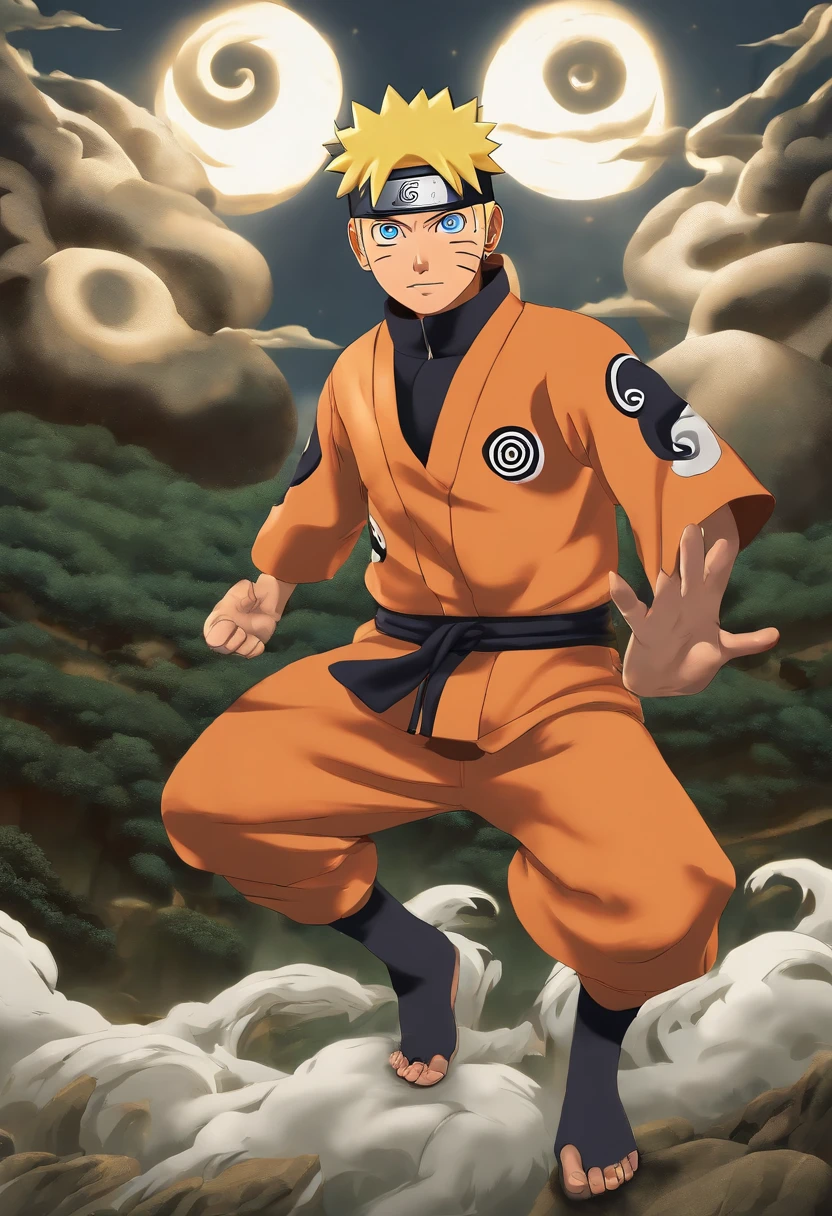 highest quality,4k,8k,highres,masterpiece:1.2,ultra-detailed,photorealistic:1.37,anime,legendary Naruto Uzumaki,greatly detailed face and eyes,mesmerizing Naruto Uzumaki,inspired by Masashi Kishimoto's artwork,impressive movie poster,beautifully illustrated,Naruto Uzumaki with all his glory,striking colors,vibrant art style,dynamic poses and motion,evocative lighting,captivating background scenery,ominous shadows,dramatic special effects,iconic Naruto symbol